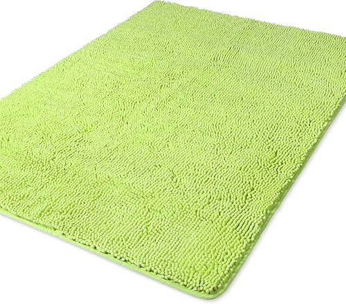 Miniatura 410 de Yeaban Alfombras de baño gris oscuro – Gruesas alfombras de baño de chenilla | Alfombras de baño absorbentes y lavables antideslizantes, alfombras