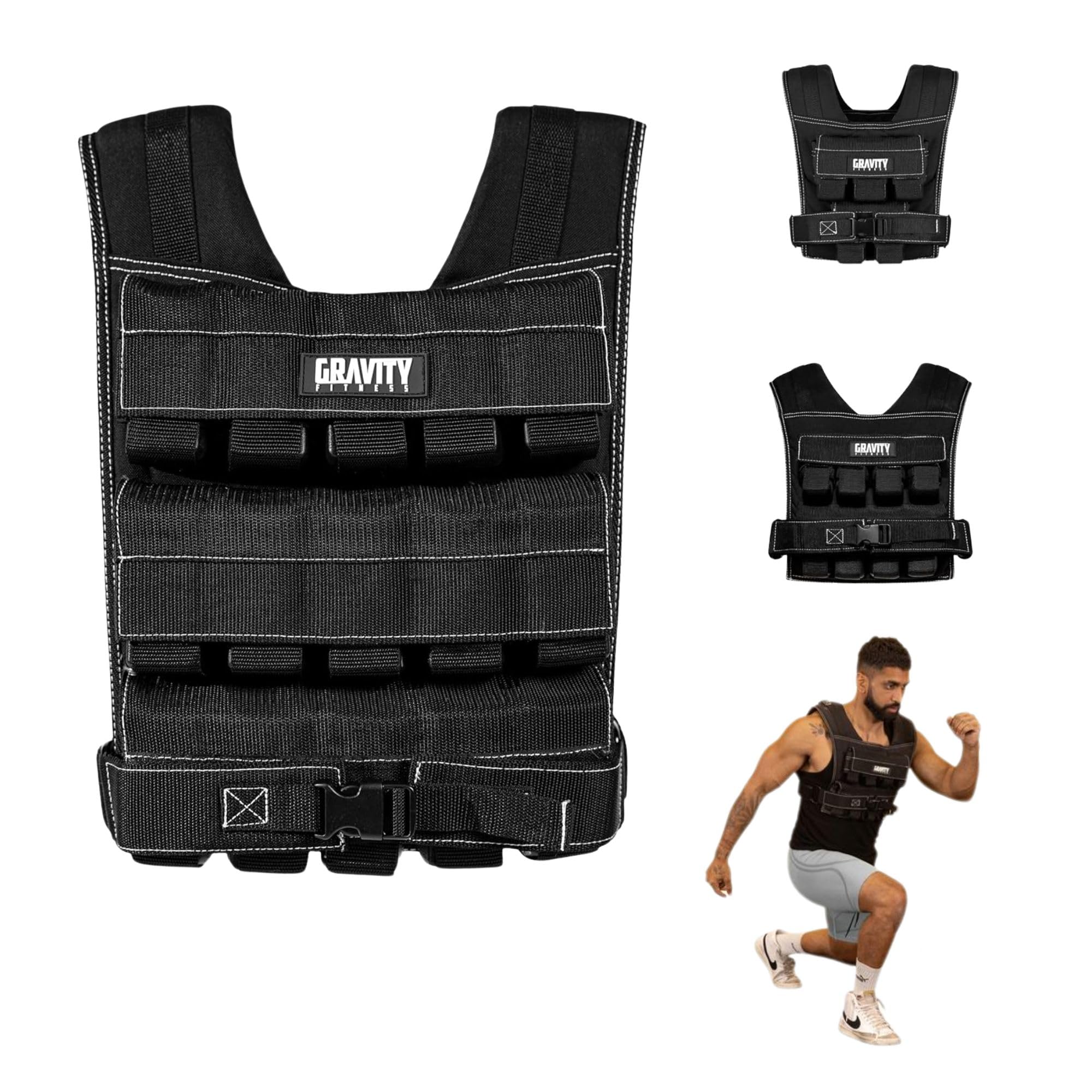 Gravity Fitness Weighted Vest for Men & Women - Adjustable Fitness Weight Vest for Workout, Running, Walking, Strength Training, & Calisthenics Training Home & Commercial Gym - 10kg / 20kg / 30kg