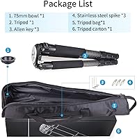 Vista 7 de Trípode de fibra de carbono INNOREL RT90C Trípodes de cuenco profesionales de carga pesada para cámaras DSLR Compatible con cabeza de bola y cabeza