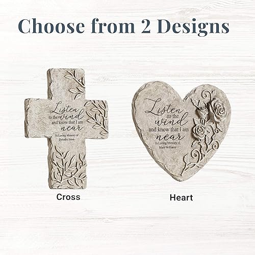 Miniatura 8 de Let's Make Memories Campana de viento personalizada de los susurros conmemorativos en el jardín, corazón, regalo de condolencias personalizadas,