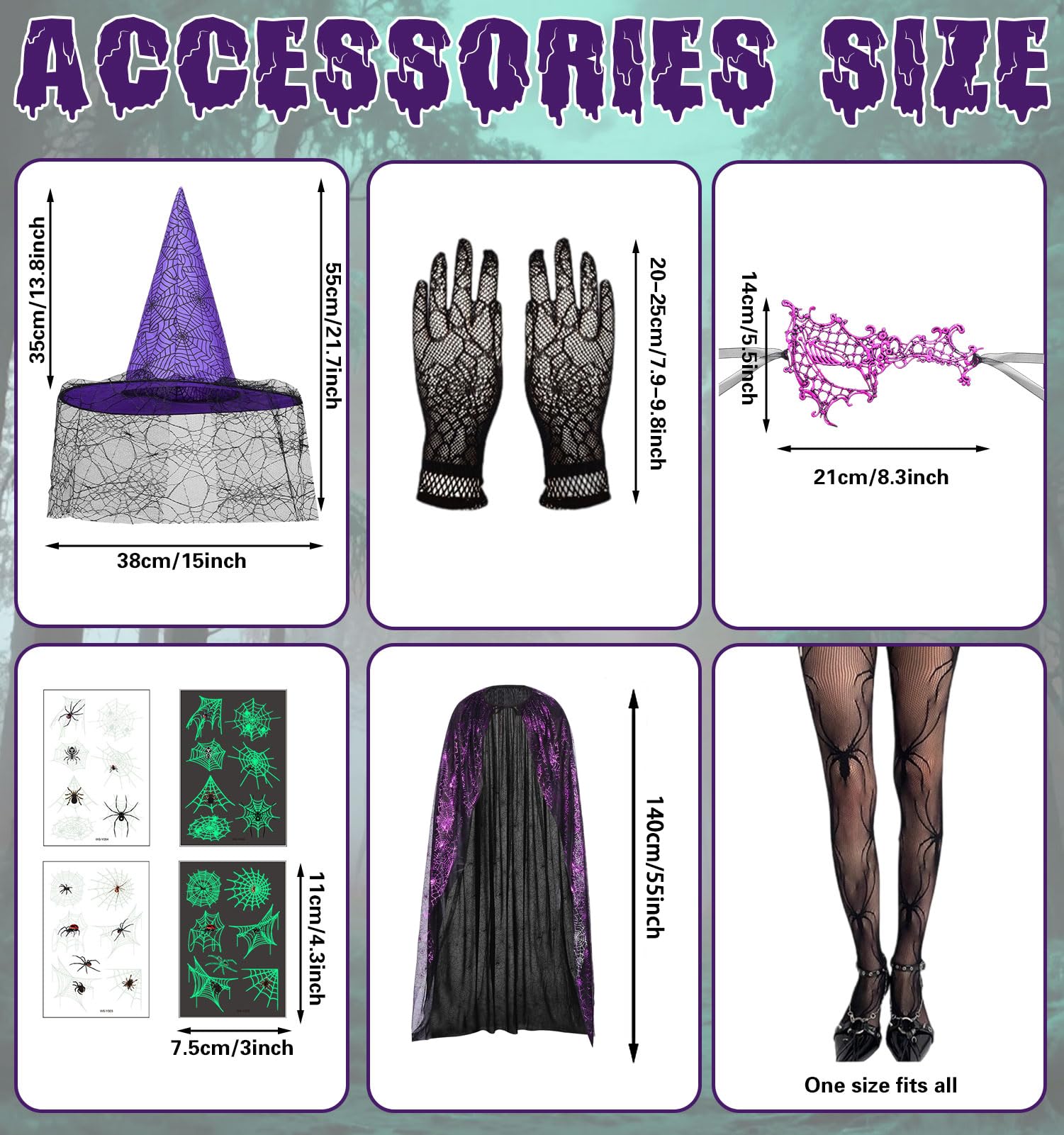 HarnyLoom Witch Costume Adult Spider Women Halloween Costume - Image 2