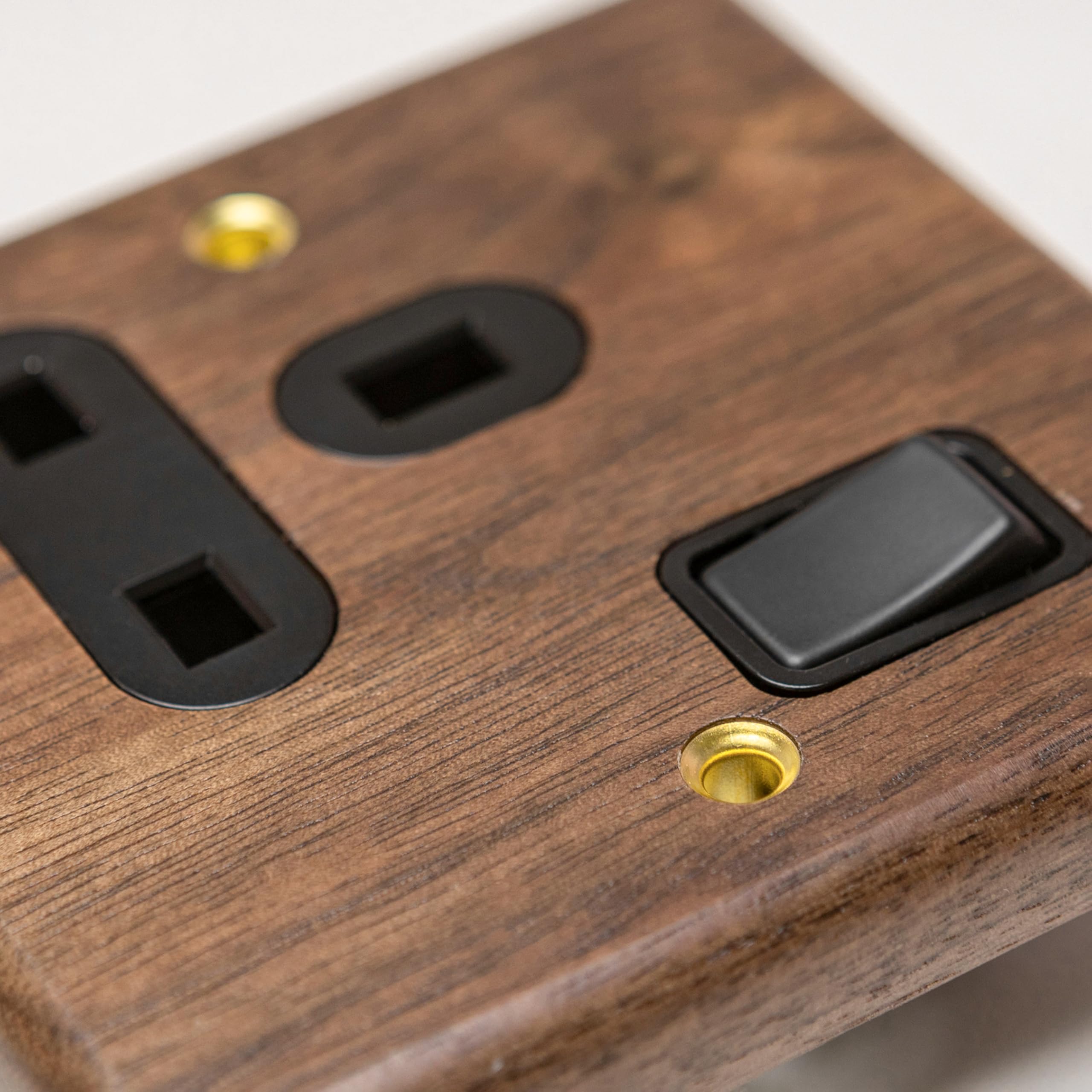 Black Walnut Switches and Sockets (Single Socket)