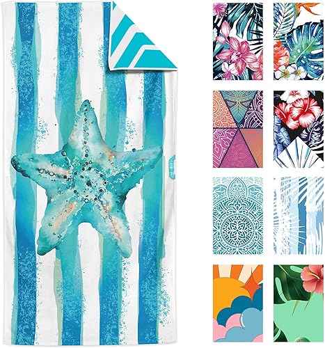 VENTURE 4TH Toalla de playa de microfibra secado rápido, compacta, sin arena, absorbente, a prueba de arena y ligera, perfecta para camping, playa y