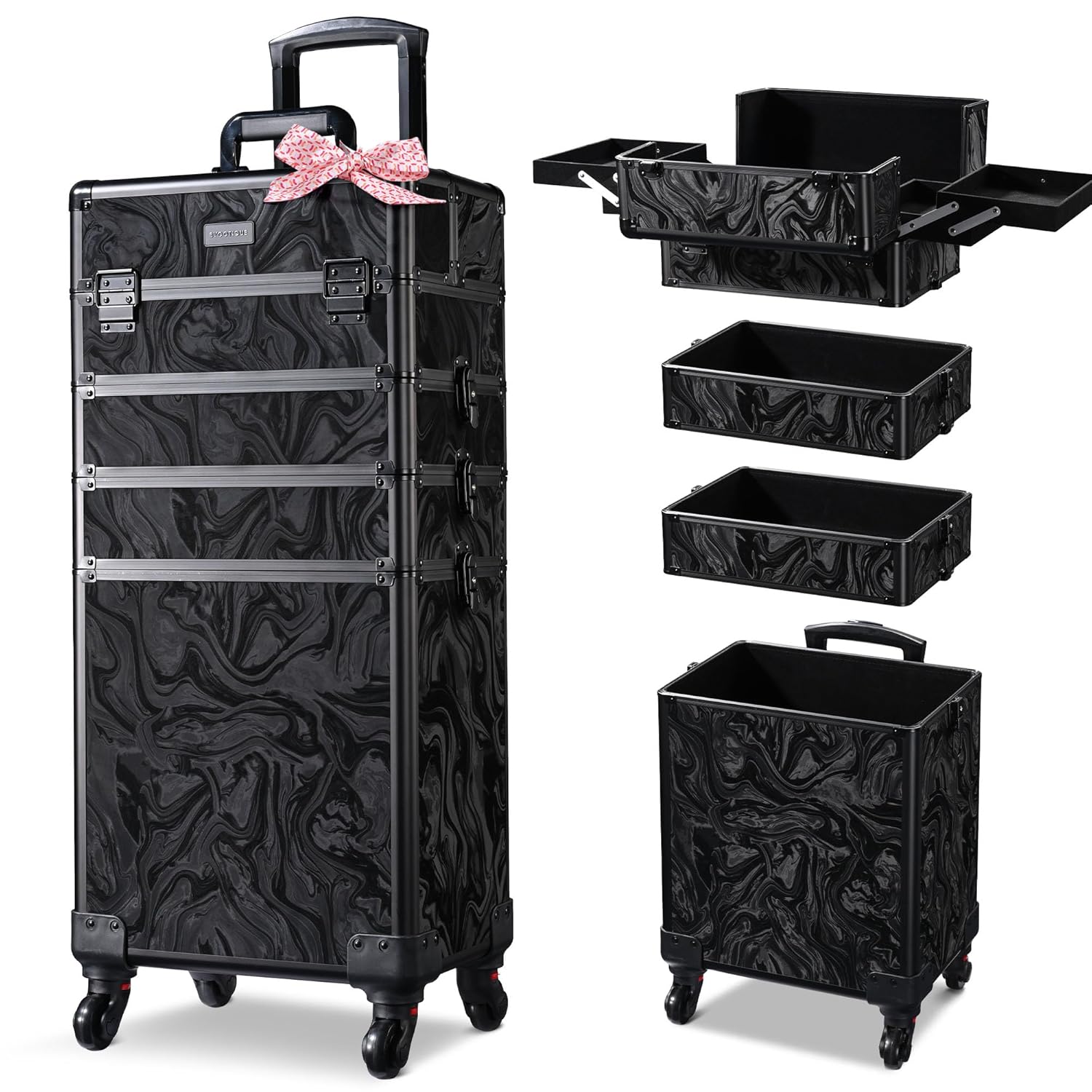BYOOTIQUE Rolling Makeup Train Case on Wheels 4in1 Cosmetology Profesional Travel Cosmetic Bag Lockable Organizer Box for Hairstylist Artist Nail Beauty Salon Barber,CoyoteButtes Shadows BYOOTIQUE Rolling Makeup Train Case on Wheels 4in1 Cosmetology Profesional Travel Cosmetic Bag Lockable Organizer Box for Hairstylist Artist Nail Beauty Salon Barber,CoyoteButtes Shadows