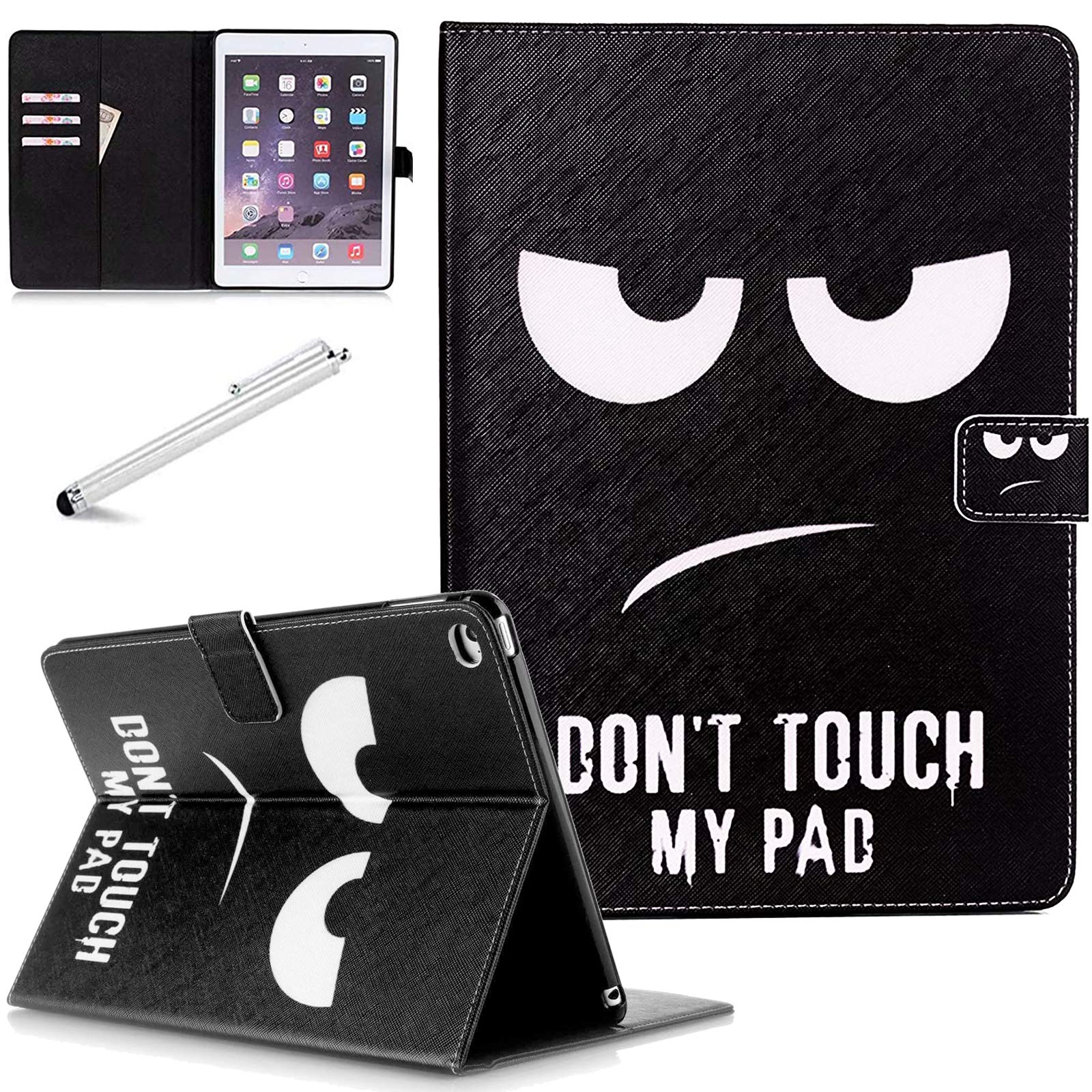 FANCITY iPad Mini Case, Mini 4 Mini 5 Mini 3/2/1 Smart Wake Sleep Case with Kickstand [Card Slot & Pen Holder] PU Leather Protective Cover for Apple iPad Mini 4 Mini 5 2019, Mini 2/3 - Big Eyes