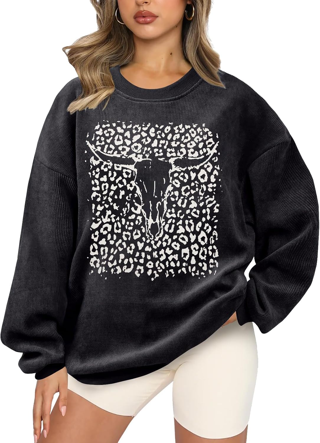 UNIQUEONE Boho Cow Skull Sweatshirt Women: Cowgirl Sweater Vintage Western Rodeo Graphic Tee Country Concert Outfits Pullover