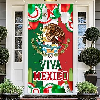 Viva Mexico Banner Door Decorations, Viva Mexico Party Decorations, Mexico Independence Banner Party Supplies Indoor Outdoor Decorations