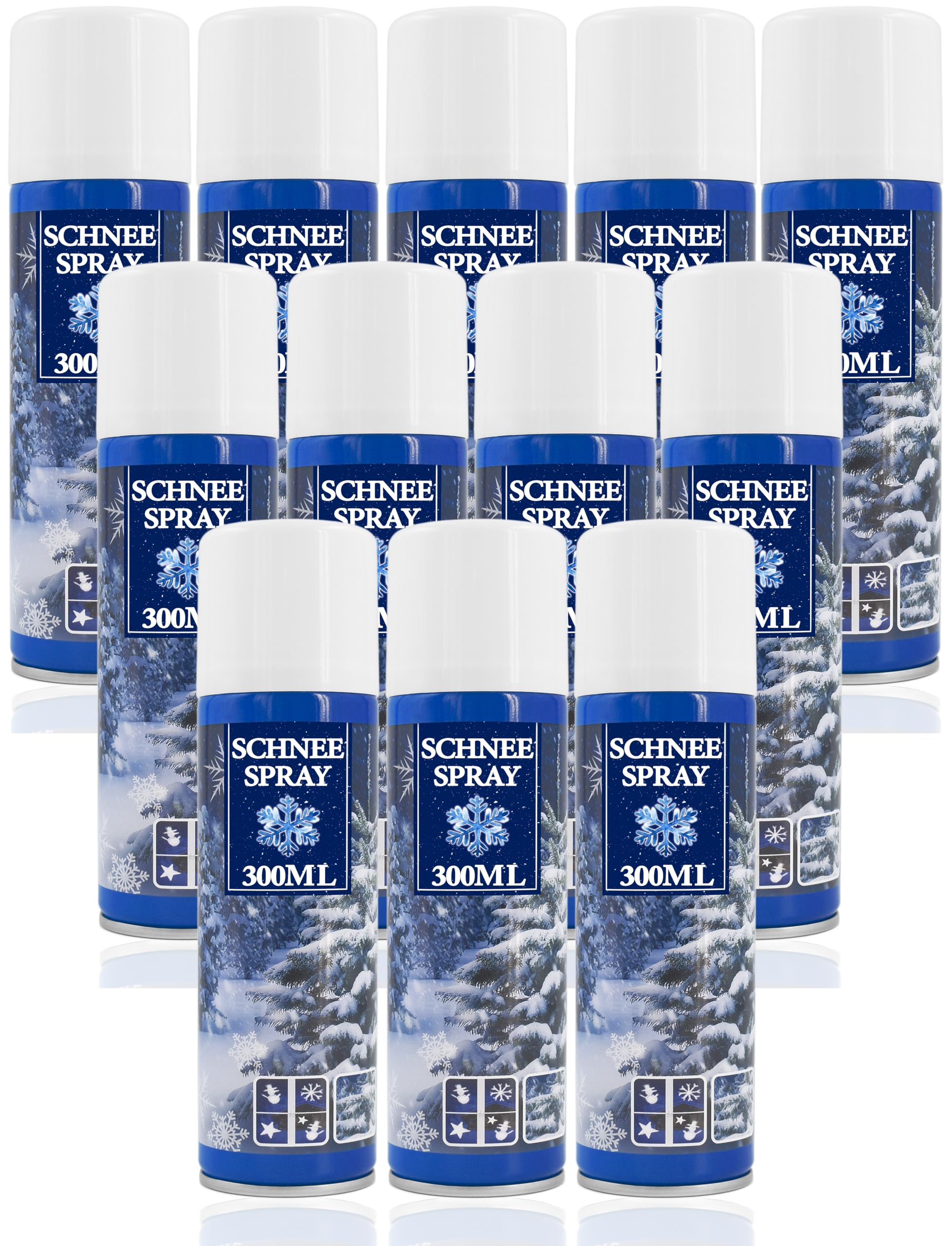 12x Kunstschnee - Spraydose mit Dekoschnee - Schneespray zum Dekorieren zu Weihnachten - Sprühschnee Snowspray Fensterspray Schnee Spray Deko Schnee (12 Stück - 300ml/Schnee)