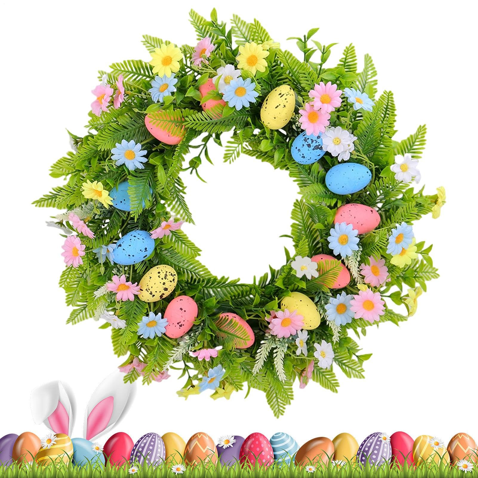 Couronne de Pâques décorative pour porte : fini les fleurs fanées sur votre portail