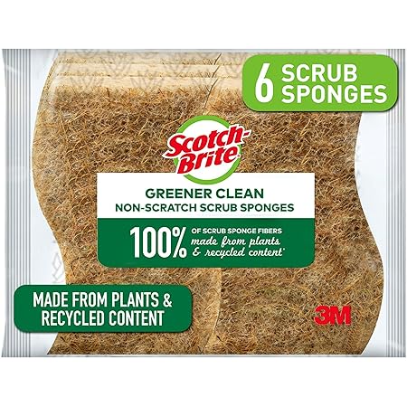 Scotch-Brite Greener Clean Non-Scratch Scrub Sponges, 6 Scrub Sponges