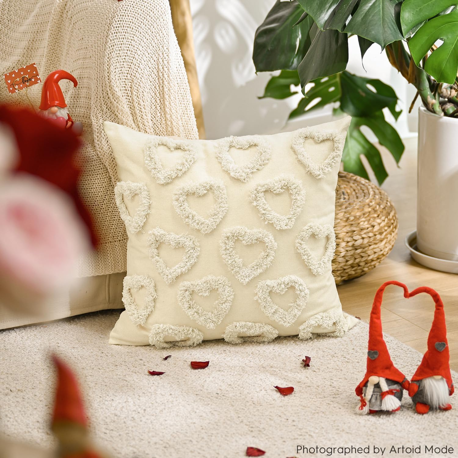 Artoid Mode Set Di 2 Federe In Pelliccia Artificiale 45x45 Cm – Righe Nere, Velluto Jacquard, Per Cuscino Divano