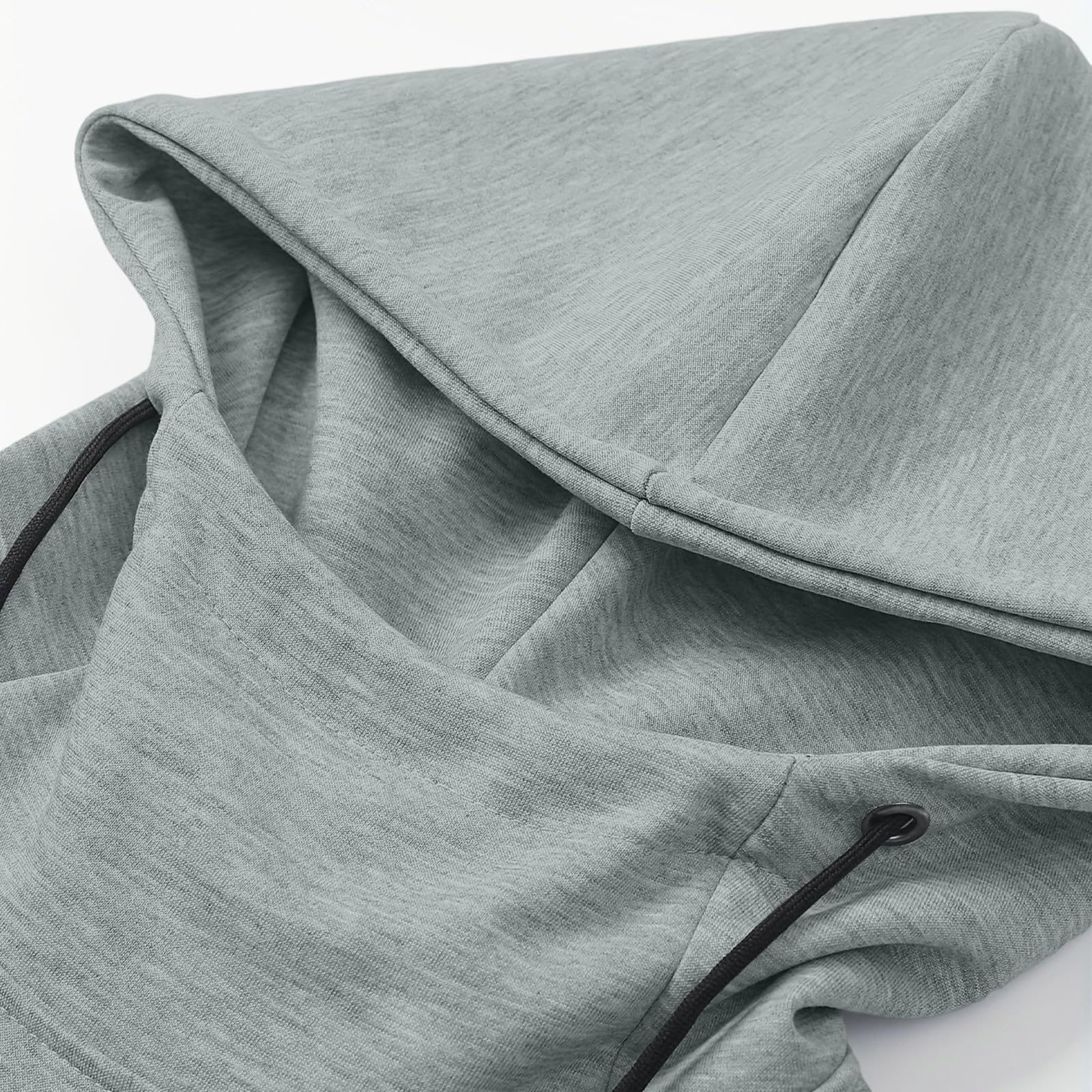 Felpa con cappuccio da uomo, a maniche lunghe, tinta unita