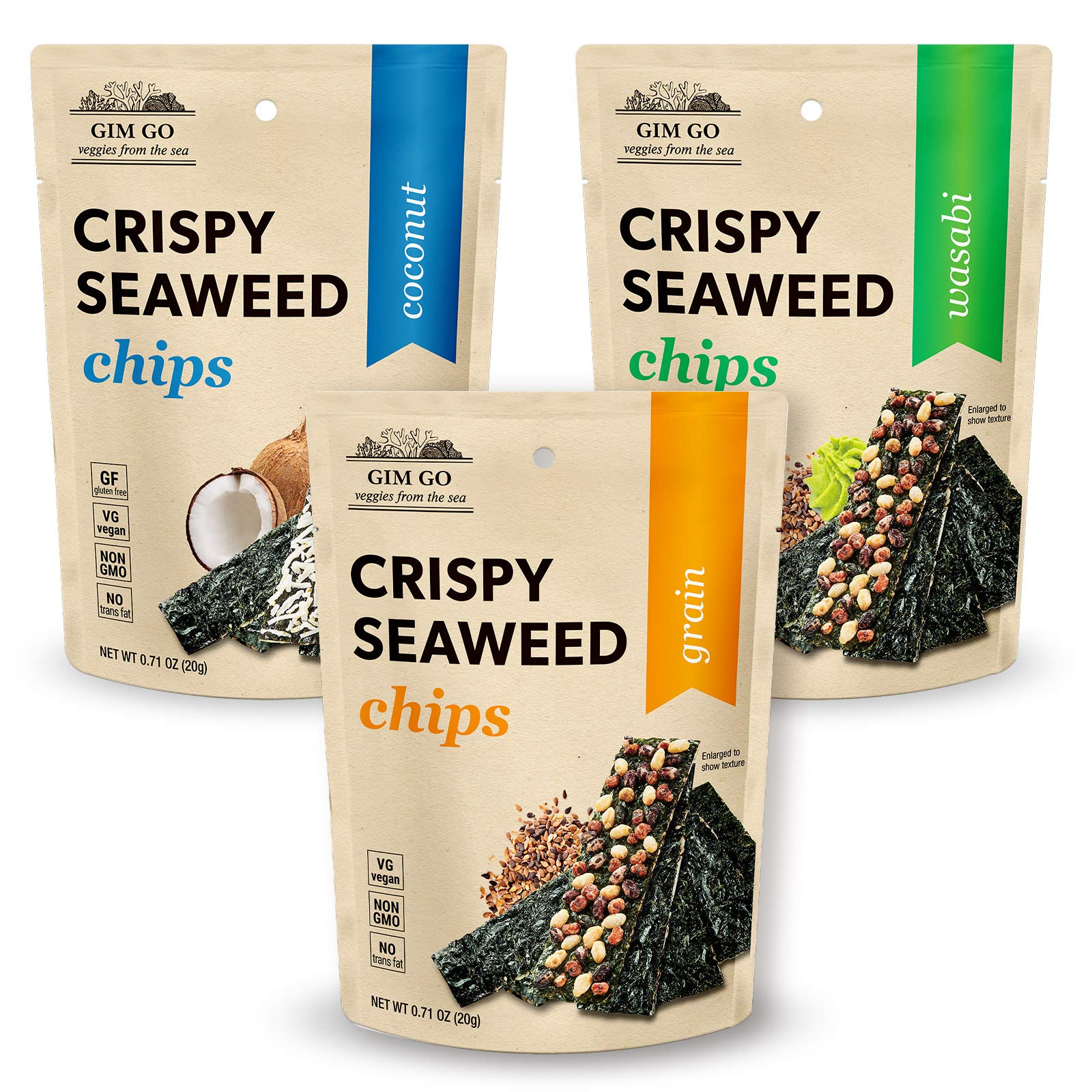 Buy Gimgo On the Go Vegan Seaweed Crunchy Snacks, Low Calorie, Low
