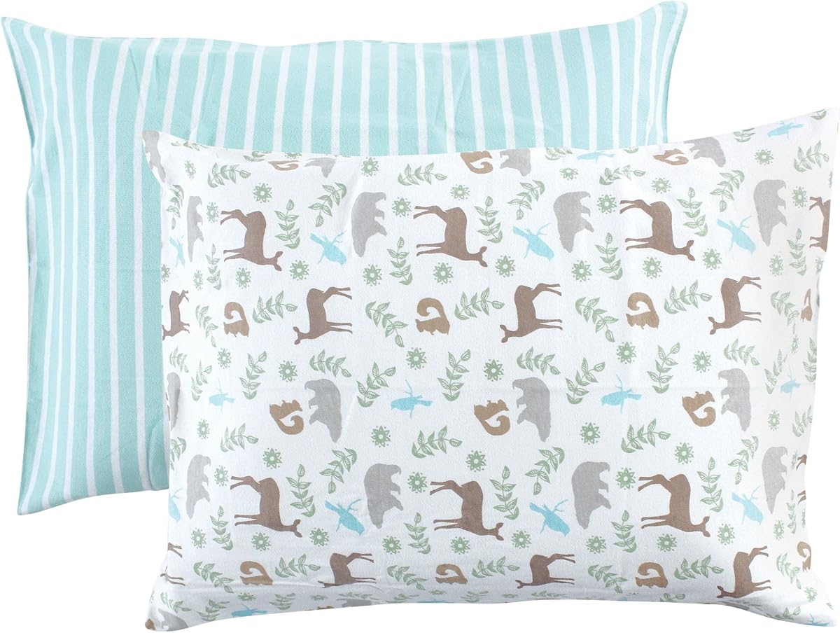 Touched by Nature Unisex Baby and Toddler Organic Cotton Toddler Pillowcase, Forest, One Size