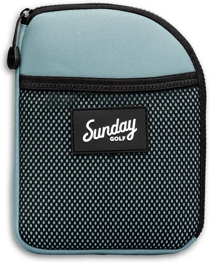 Golf Valuables Pouch with Clip by Sunday Golf | Zippered, Water Resistant Nylon, for Extra Tees, Pencils, Ball Markers