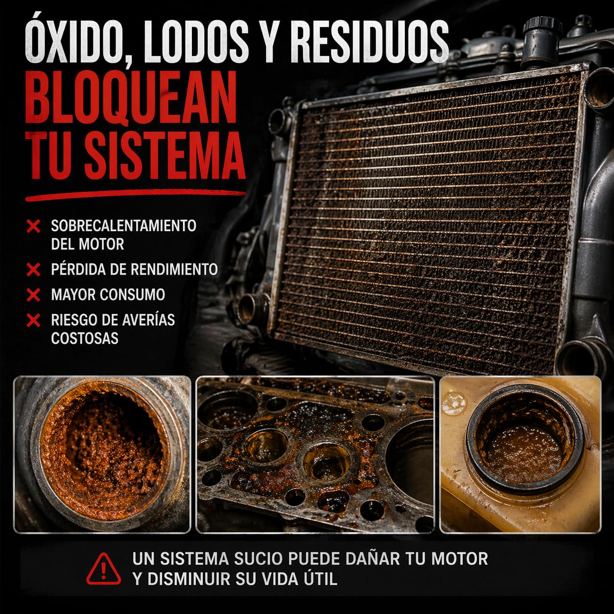Förch Limpiador de Radiador para Coche – Limpieza de Sistema de Refrigeración y Bloque Motor, Elimina Óxido, Lodos y Residuos, Aditivo para Circuito de Refrigeración Universal de Alta Eficacia (4) — view 2