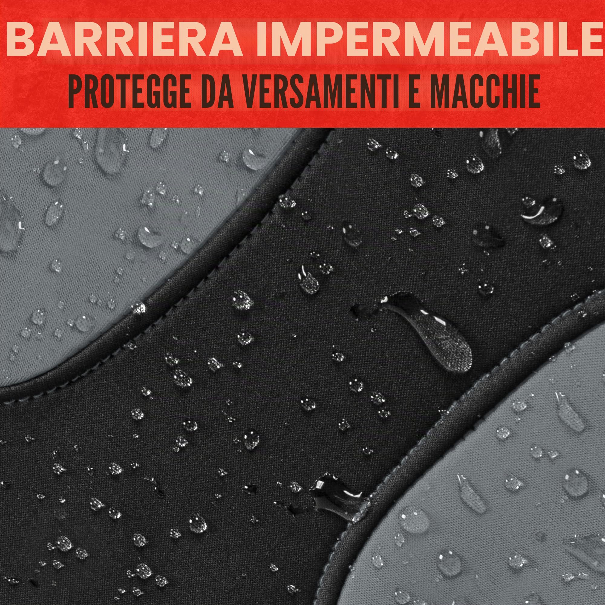 Motor Trend OS274 AquaShield - Coprisedili anteriori in neoprene impermeabile a 3 strati con design moderno, universali, adatti per auto, camion, furgoni, SUV