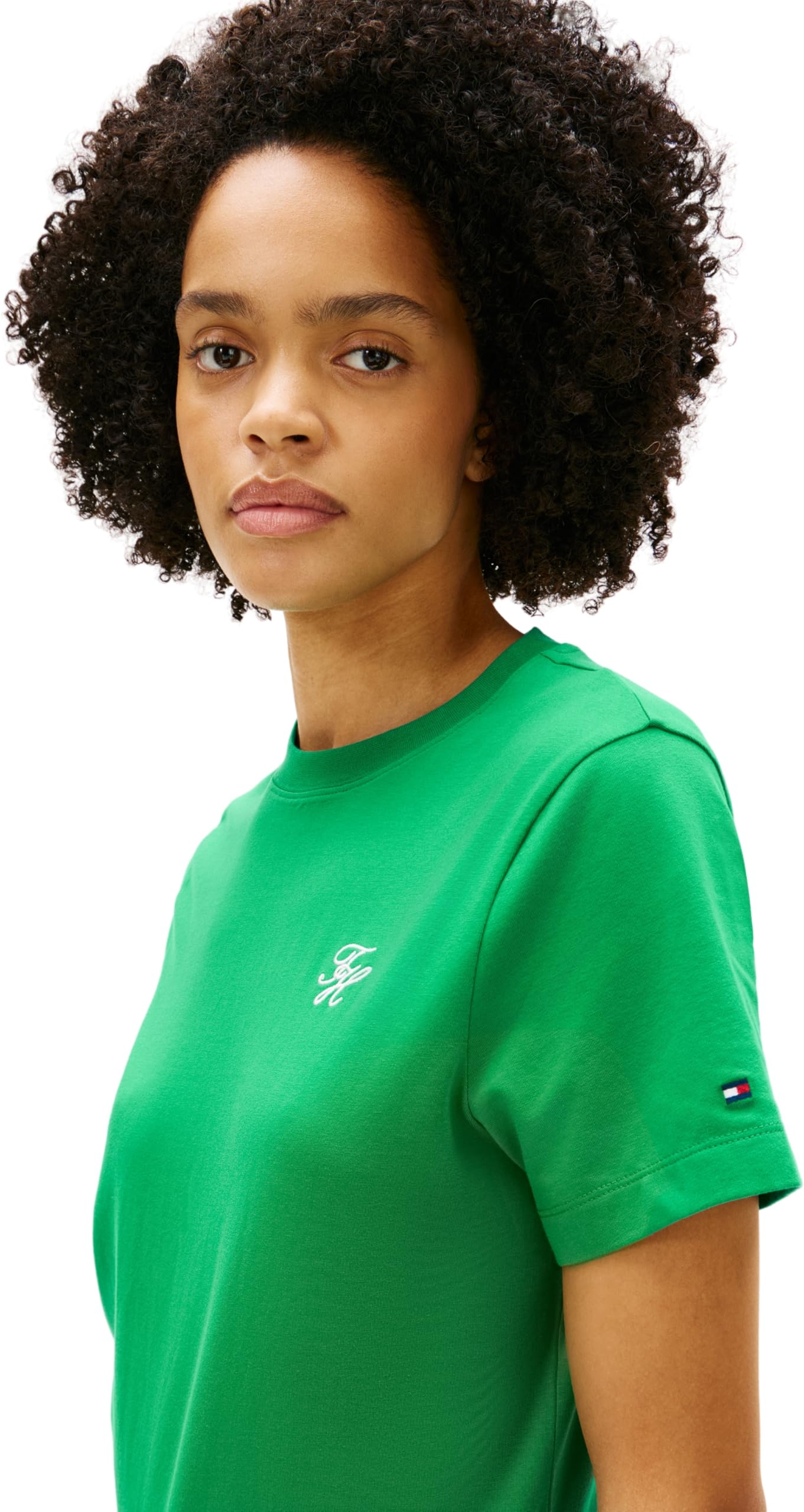 Tommy Hilfiger Th Script Reg C-NK SS Tee Ww0ww47809 T-Shirt S/S Femme (Lot de 1)