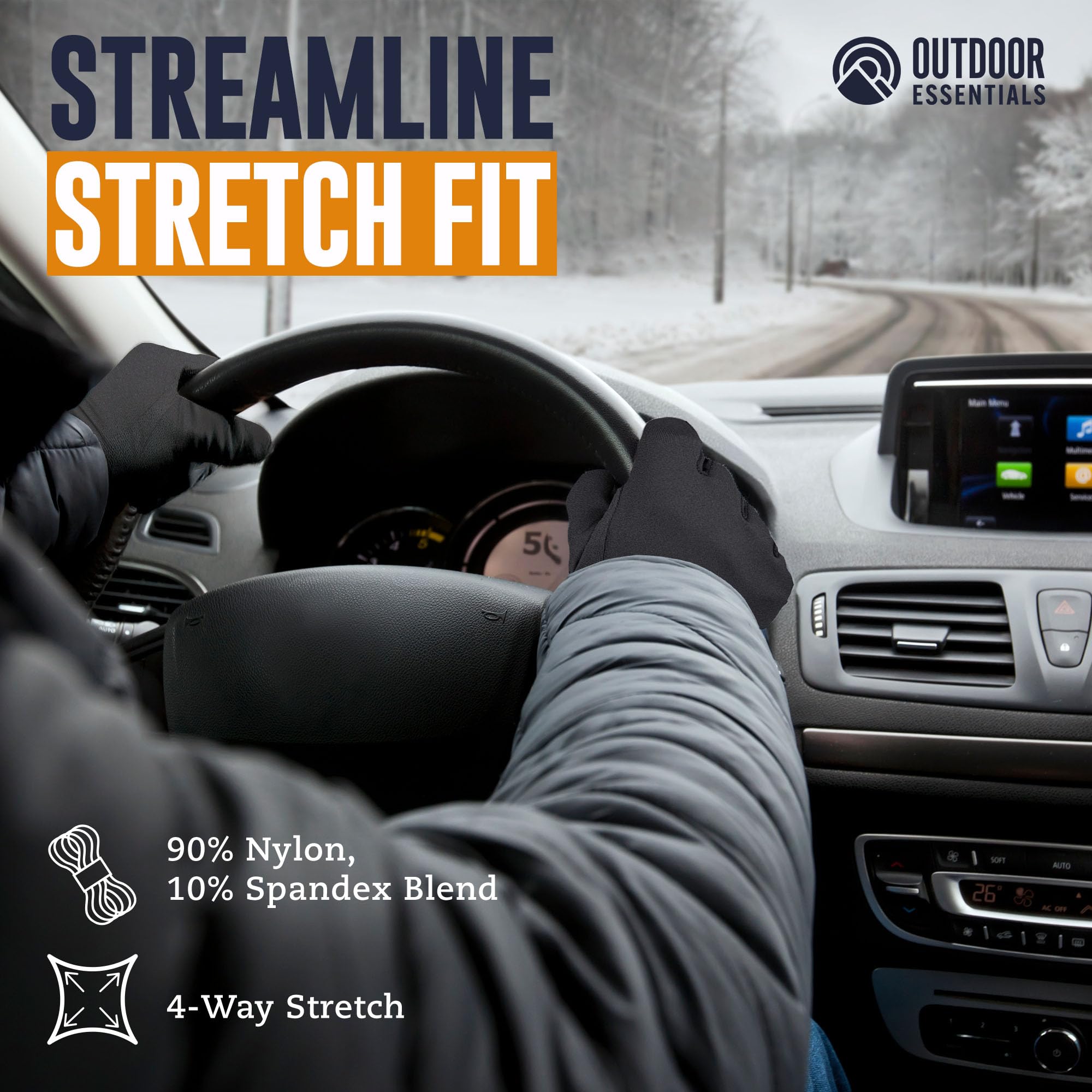 Guantes de correr para pantalla táctil, forro térmico de invierno para clima frío para hombres y mujeres, guantes negros delgados, ligeros y cálidos para enviar mensajes de texto, ciclismo y conducir,