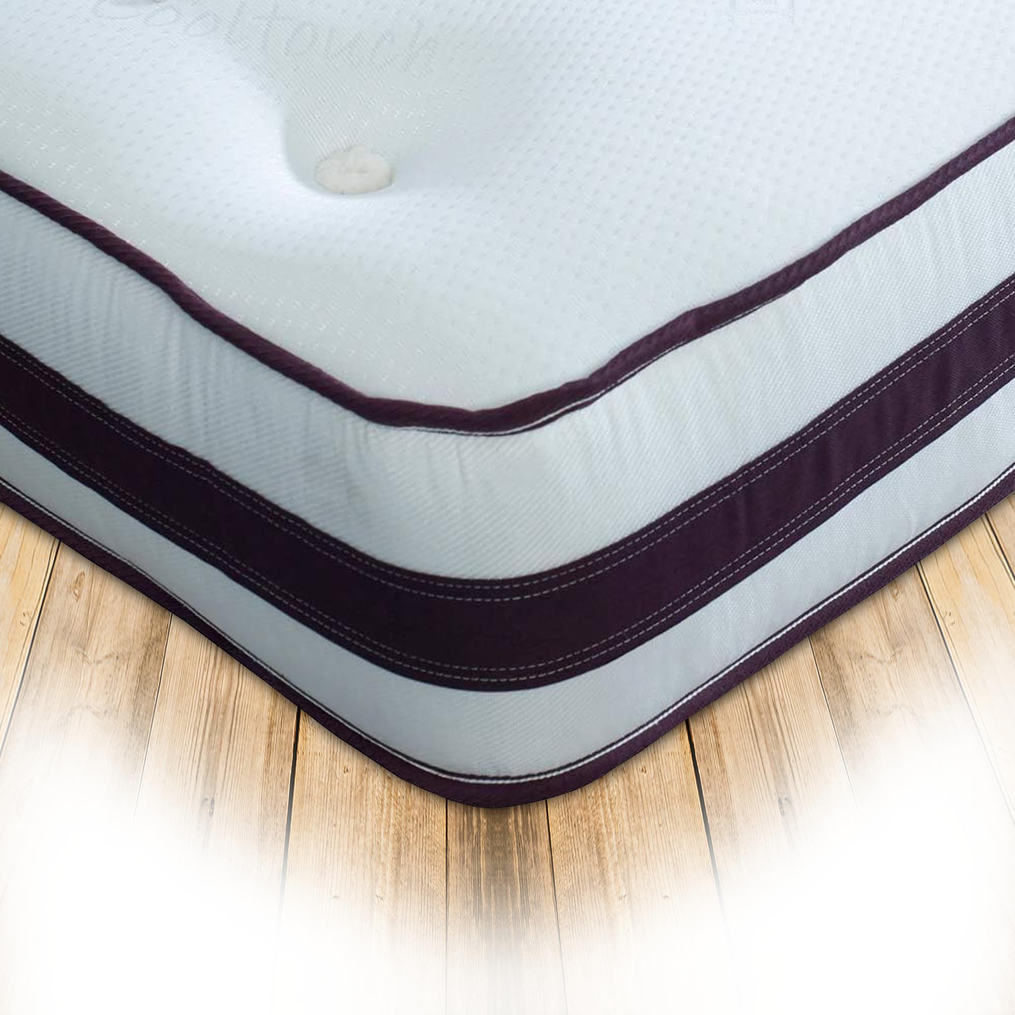 Starlight Beds Purple 3D Tufted Sprung Single Mattress, 8 Inch Deep, 3ft x 6ft3 (90cm x 190cm)