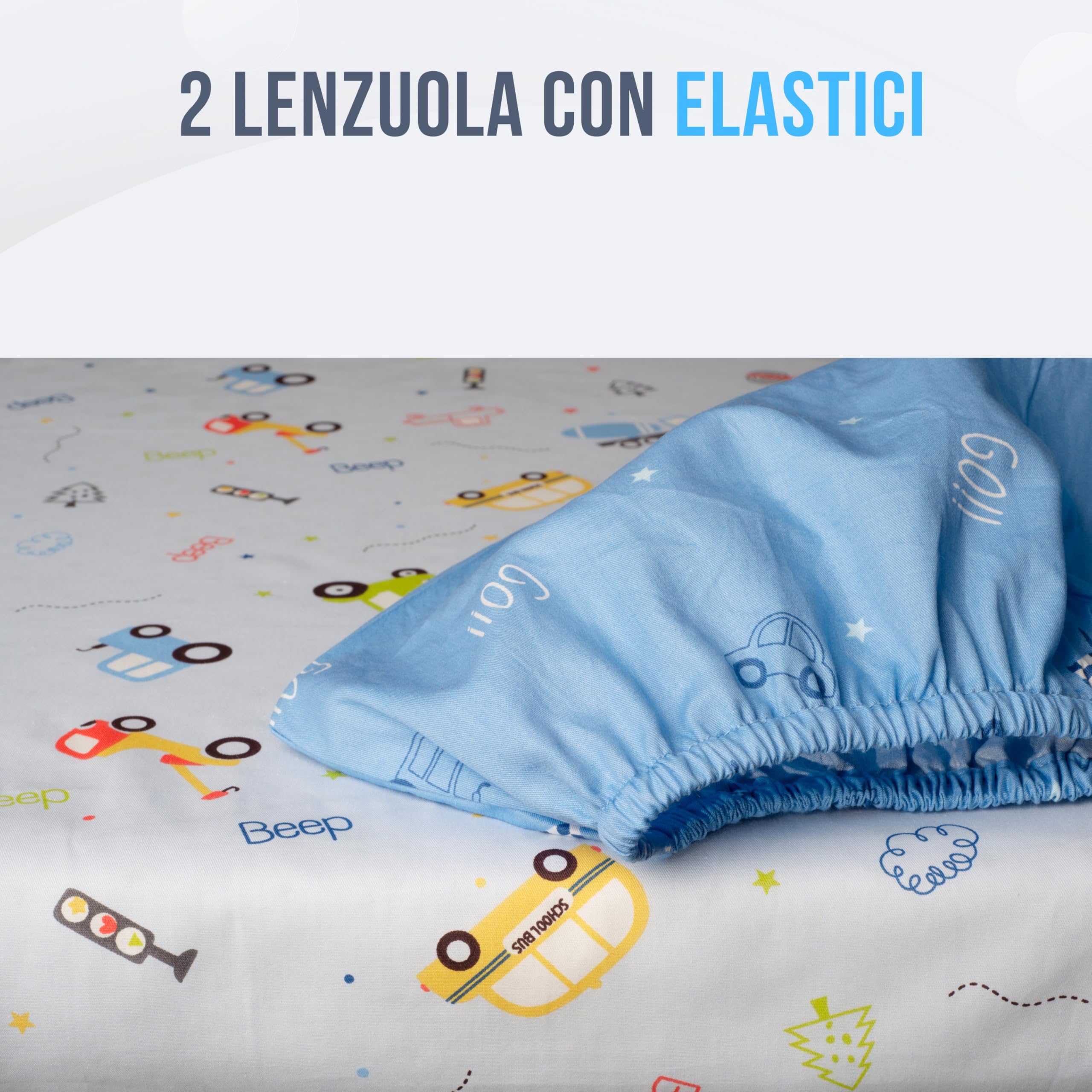 Goysila Set Lenzuola Next To Me Compatibile Chicco Next2Me Culle Materasso 83x50 100% Cotone Certificato Oeko-Tex 2 Lenzuolini con Angoli 1 Lenzuolo Sopra 1 Federa Lavabile Lavatrice Neonato