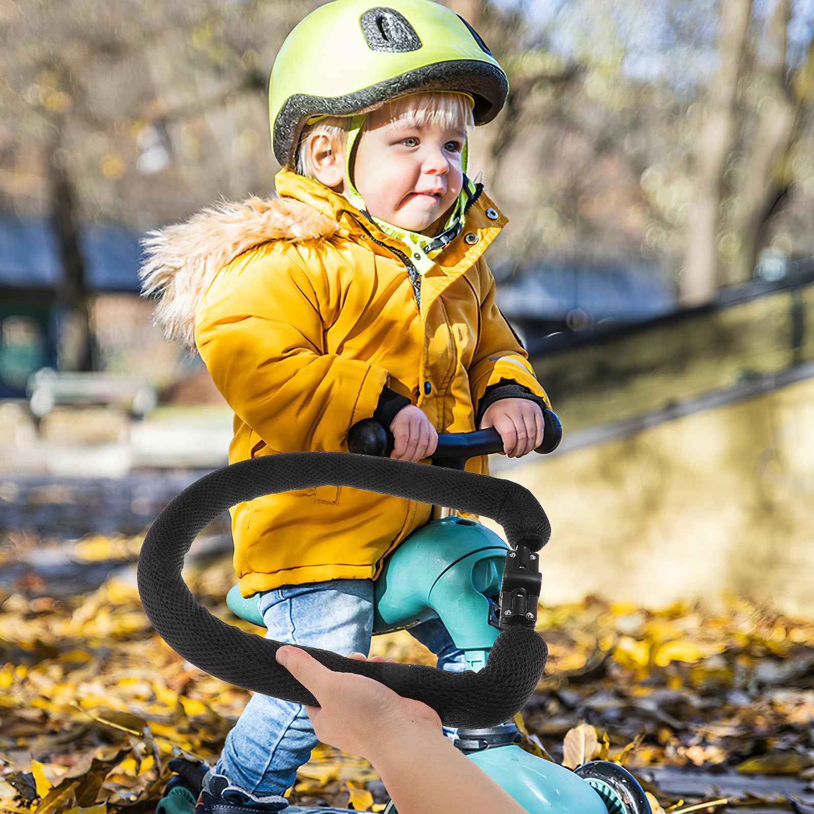 Ciieeo Scooter Schutzgeländer Verstellbar Universeller Kinderroller Querstange aus Robustem Flexiblem Material Kinderwagengriff Zubehör für Sicheren Halt und Einfache Montage