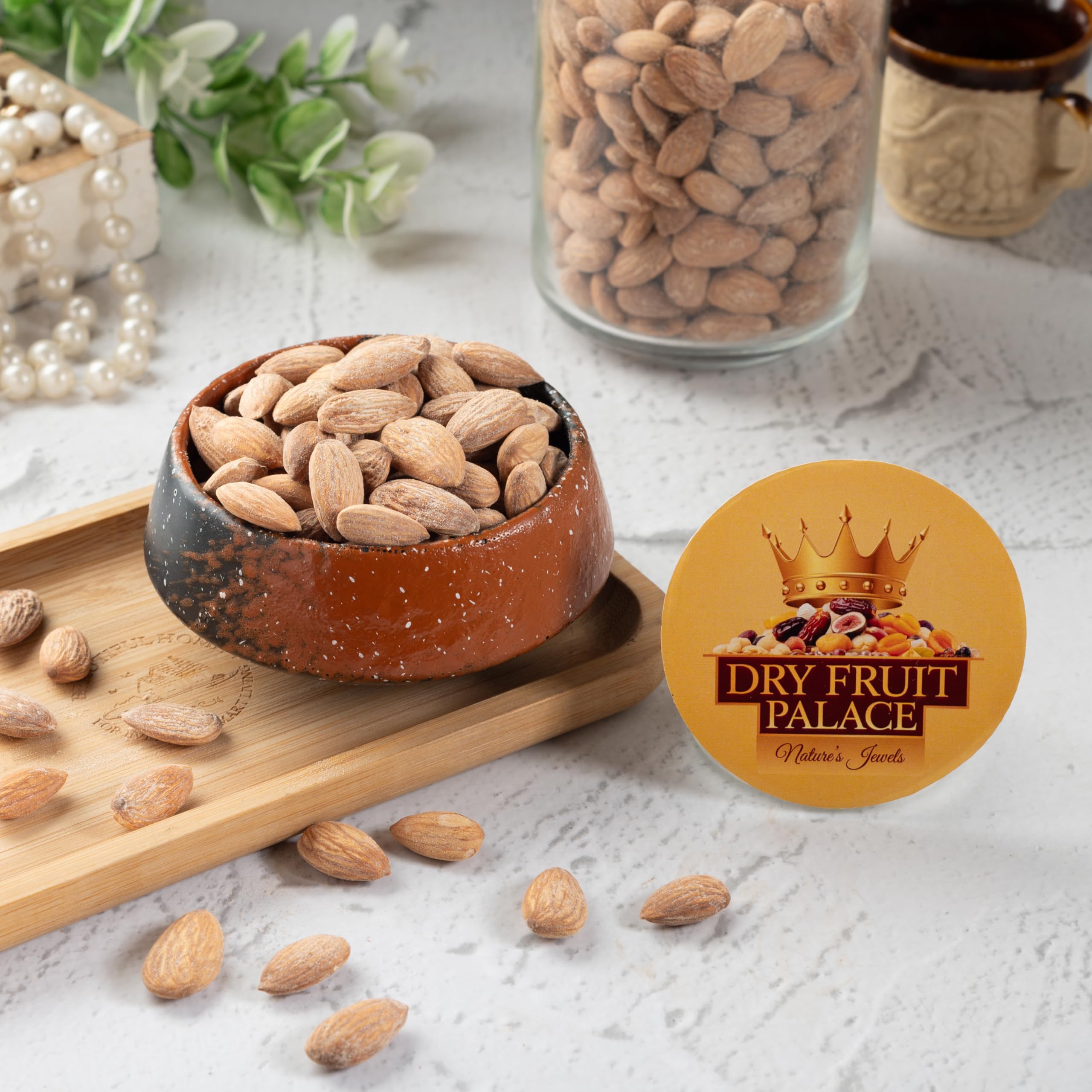 Dry Fruit Palace Premium Roasted Almonds, Natural (200gm) 1