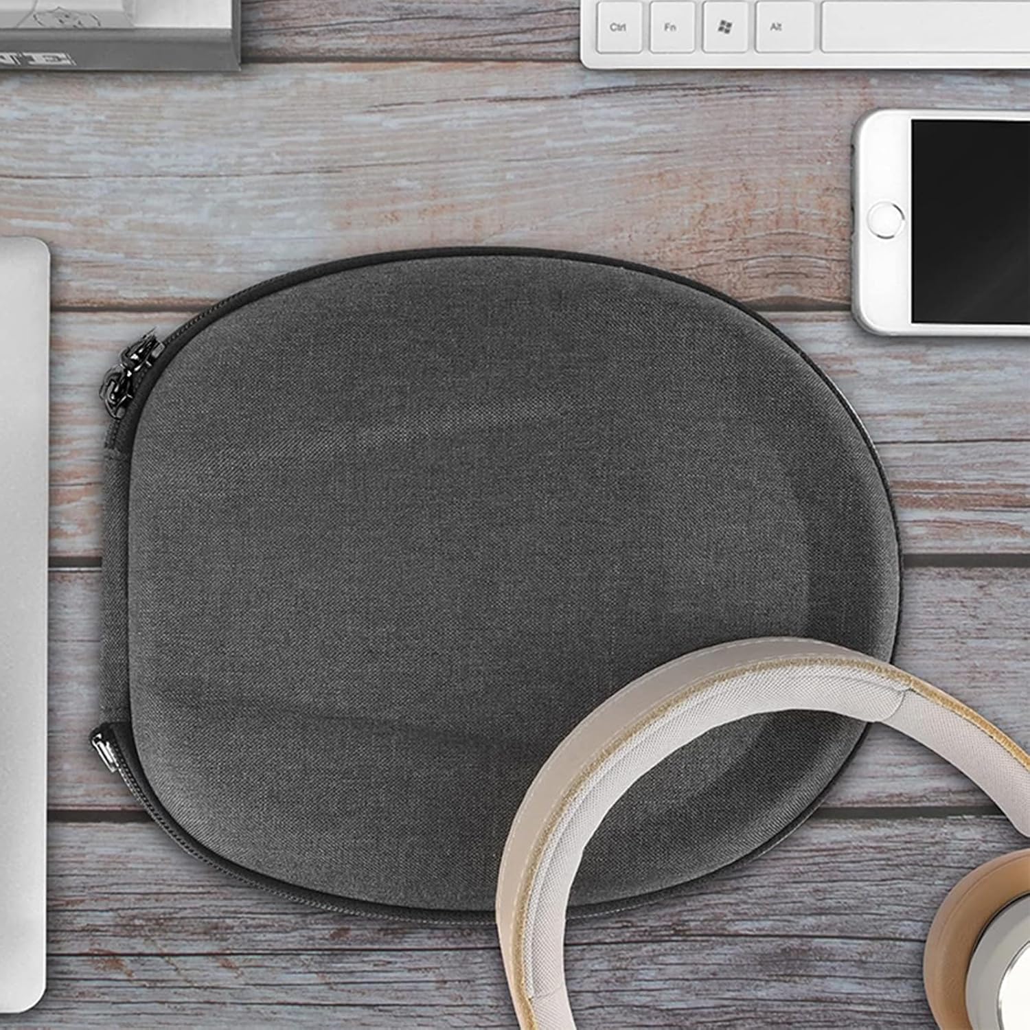 Geekria Shield Headphones Case for On-Ear Headphones, Replacement Hard Shell Travel Carrying Bag with Cable Storage, Compatible with JBL T600BT, Skullcandy Hesh3, B&O Beoplay HX (Dark Grey) - Image 6