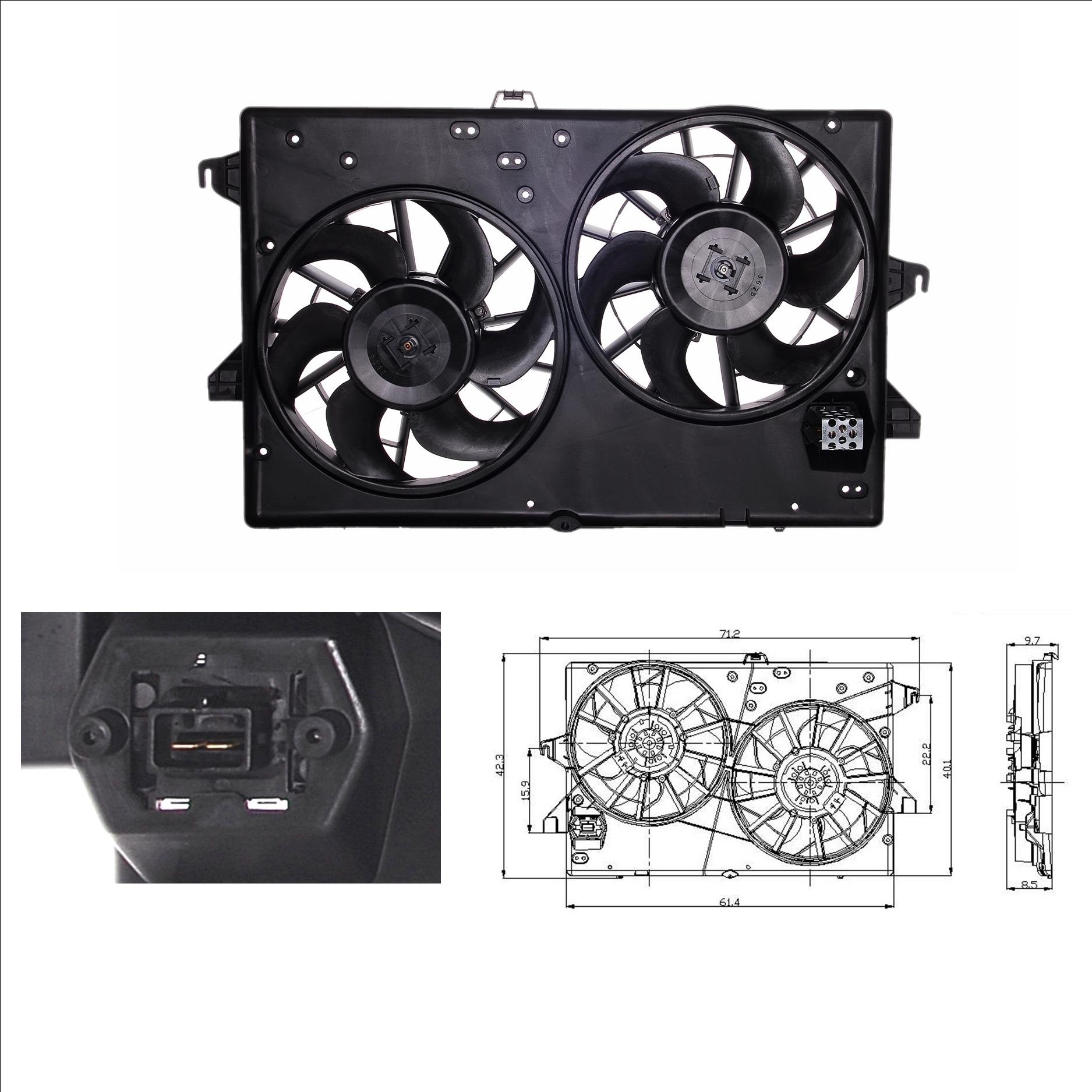 NRF 47003 Ventilador de motor con bastidor radiador (armazón) con resistencia de carga