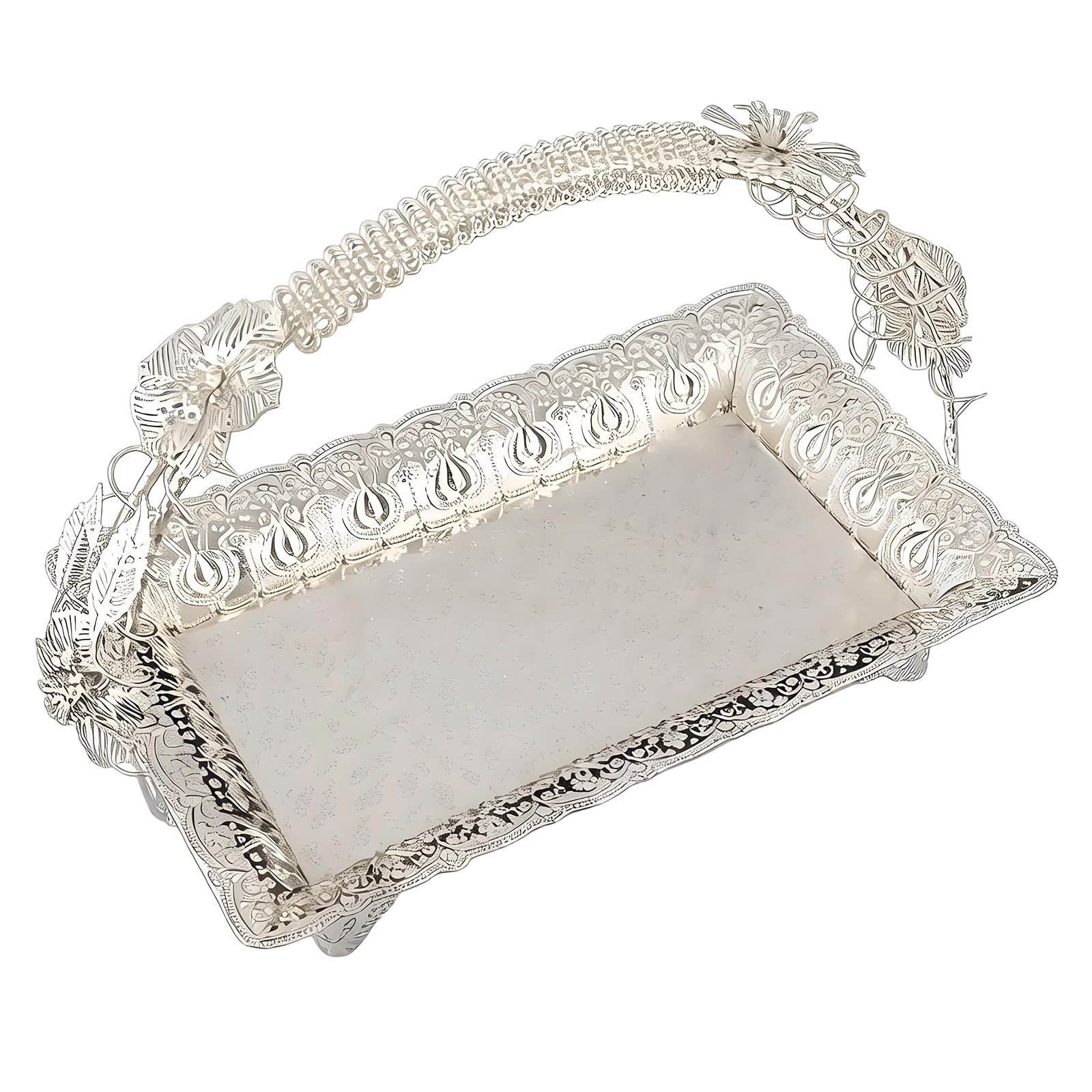 JSGHGDF Modern Metallic Wire Snacks Bowl Ventilated Dessert Basket for Kitchen Dining Room and Living Room Storage Multipurpose Serving Plate