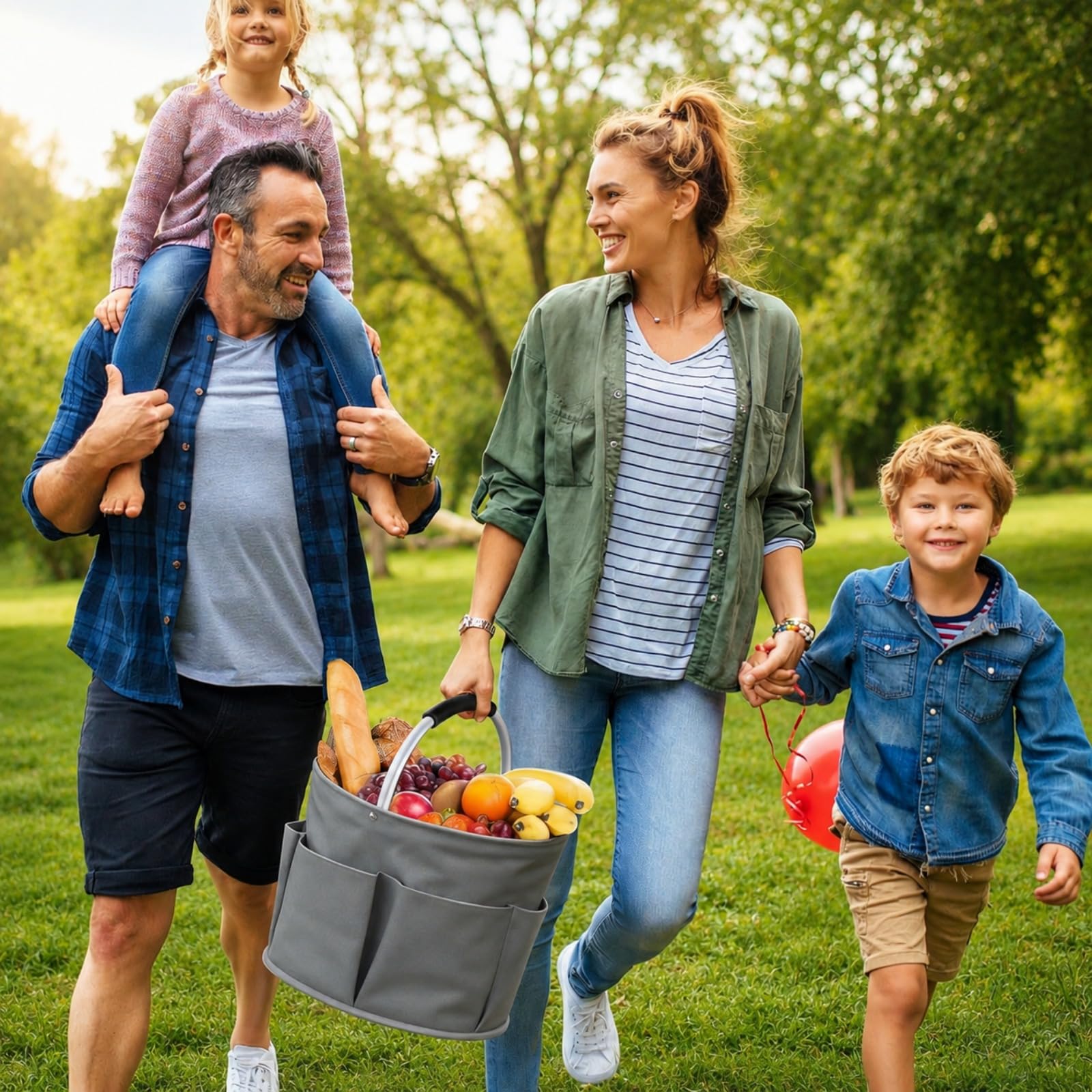 Organizer Borsa, Porta Detersivi, Borsa Impermeabile, Cestino per la Pulizia, per la Casa, per Secchi per la Pulizia, Accessori da Giardinaggio (Grigio)