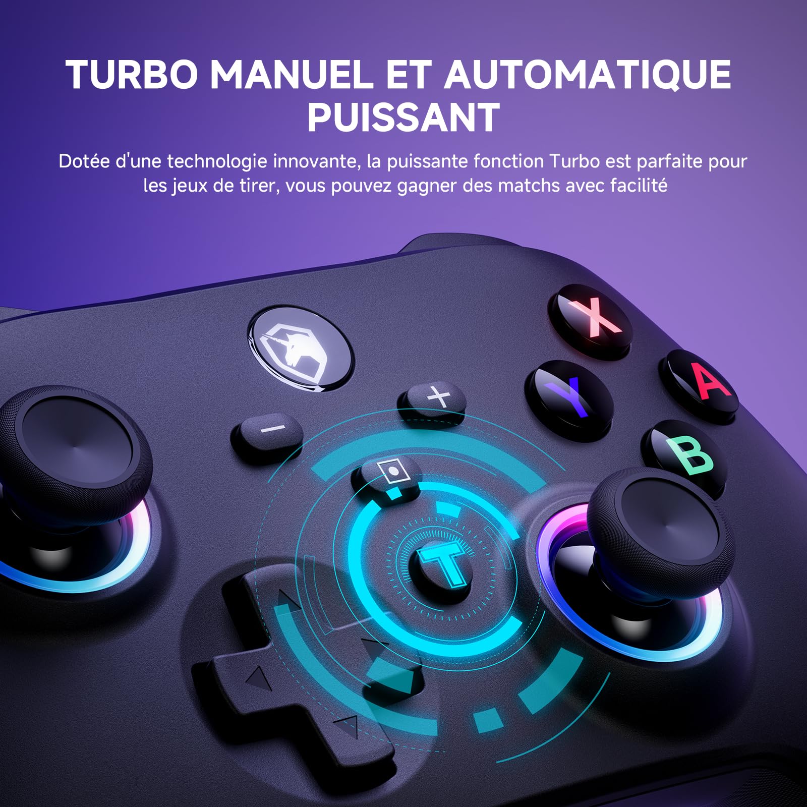 ECHTPower Manette Switch Galaxy, 2025 Nouvelle Manette Switch 2 Sans Fil avec RGB/Hall Trigger/Macro/Shift/Turbo/Vibration, Manette Pro Controller Bluetooth Compatible avec PC/Switch/OLED/Adroid/iOS
