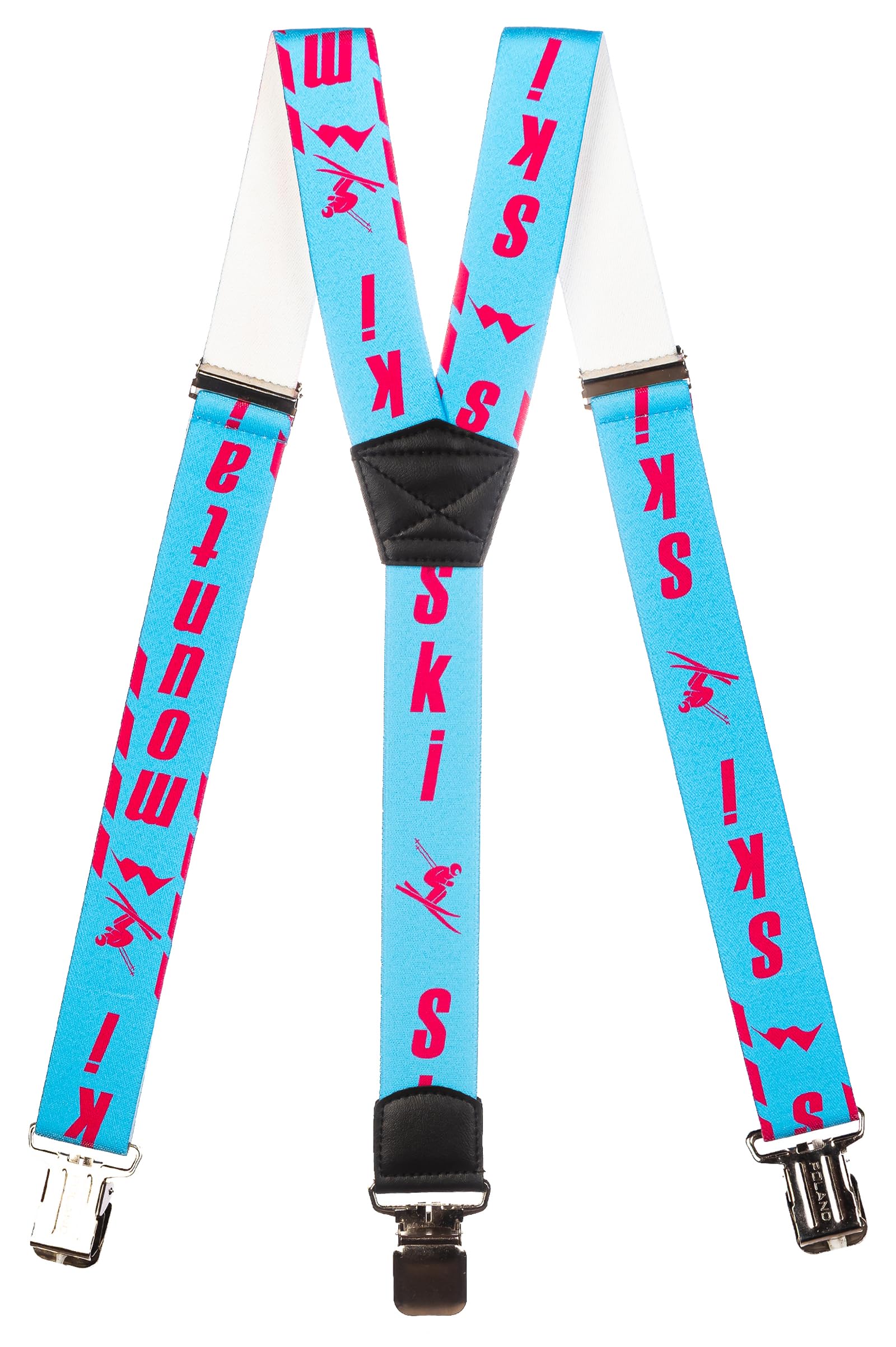 Olata Men's C. Y-Shape Adjustable Ski Salopette Braces/Suspenders (Blue/Pink) - 4Cm (Adult). Y-Shape