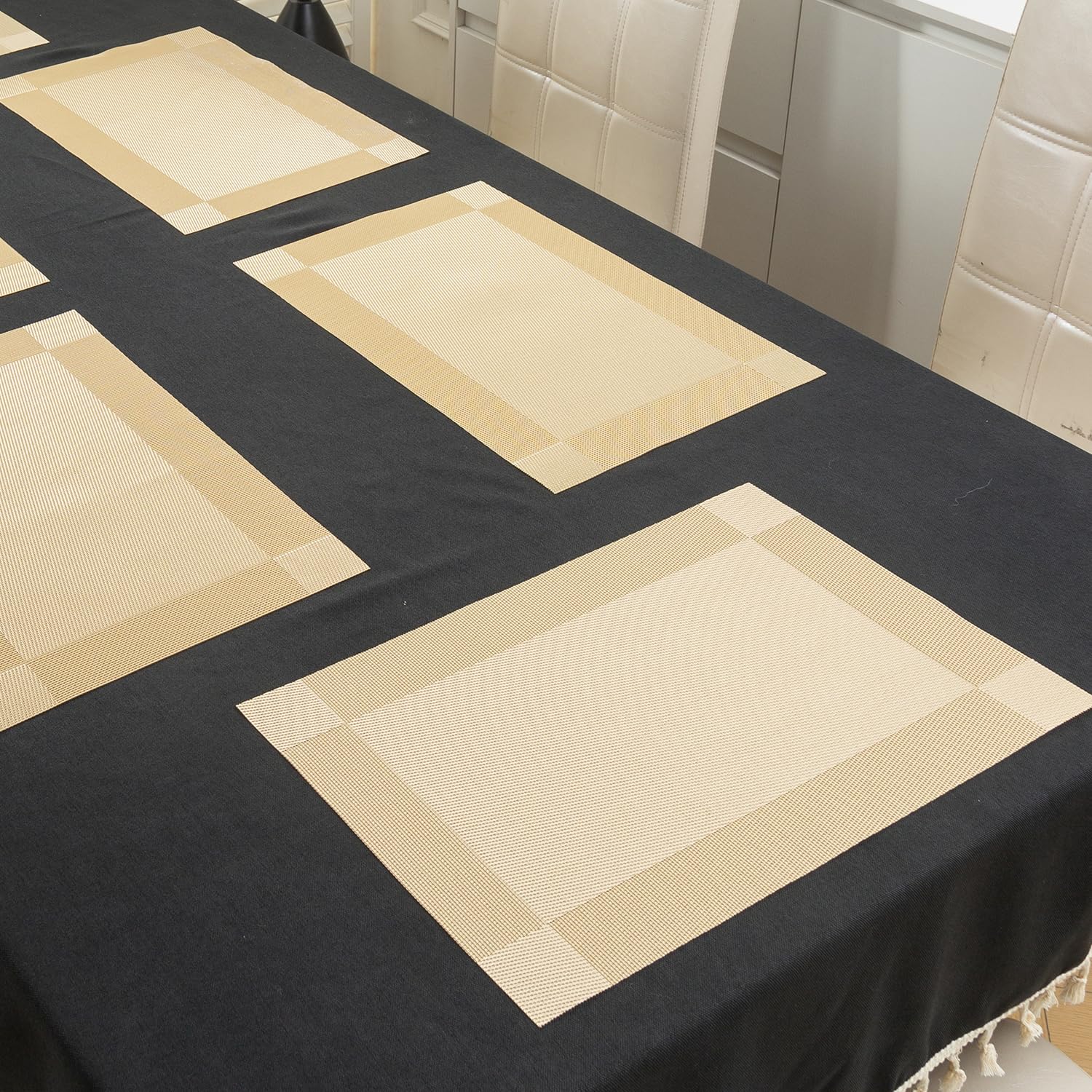 Golden Placemats & Table Runner Set - Protect Your Table -12