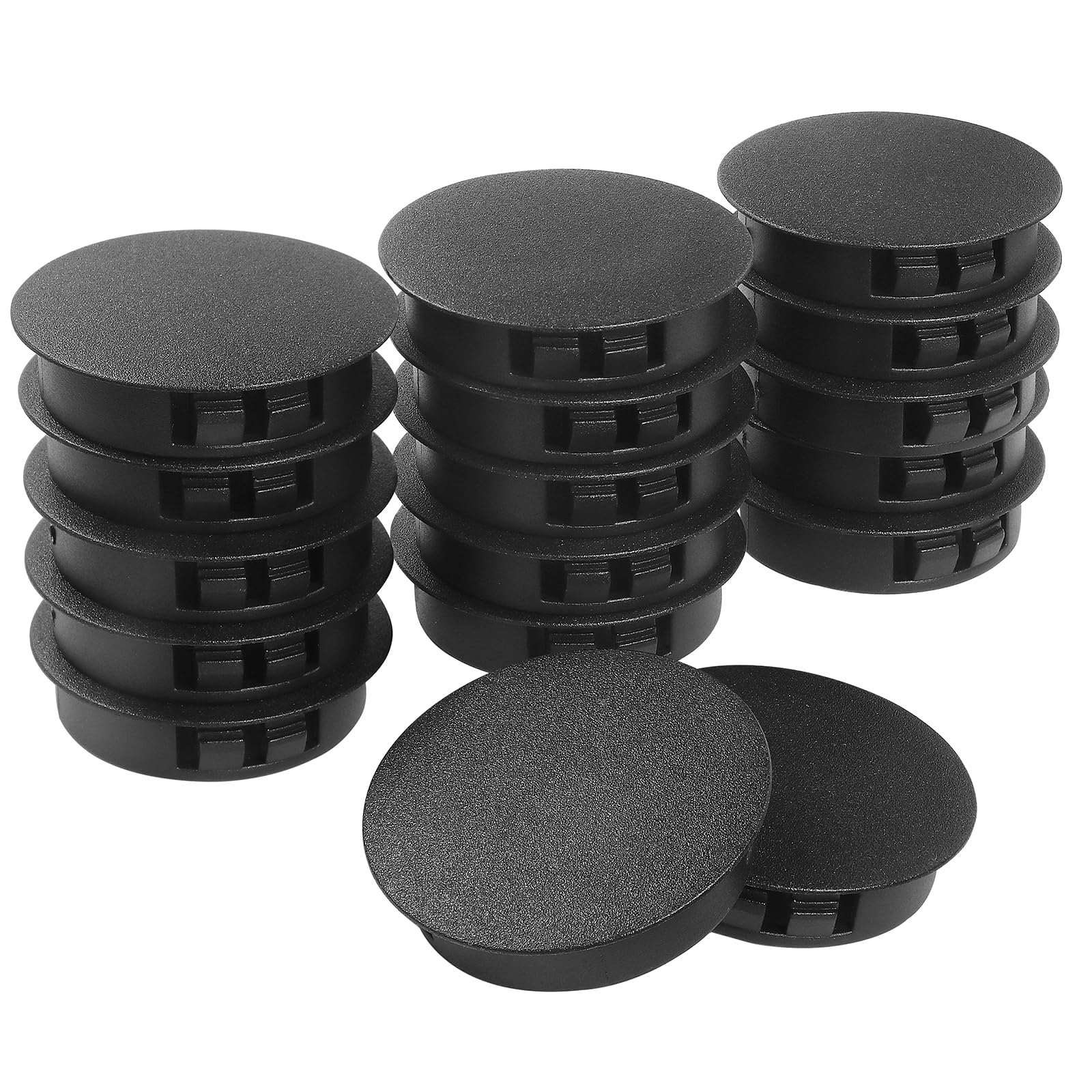 40mm Plastic Hole Plugs - Masendelk Snap-in End Caps - Black - 30pcs
