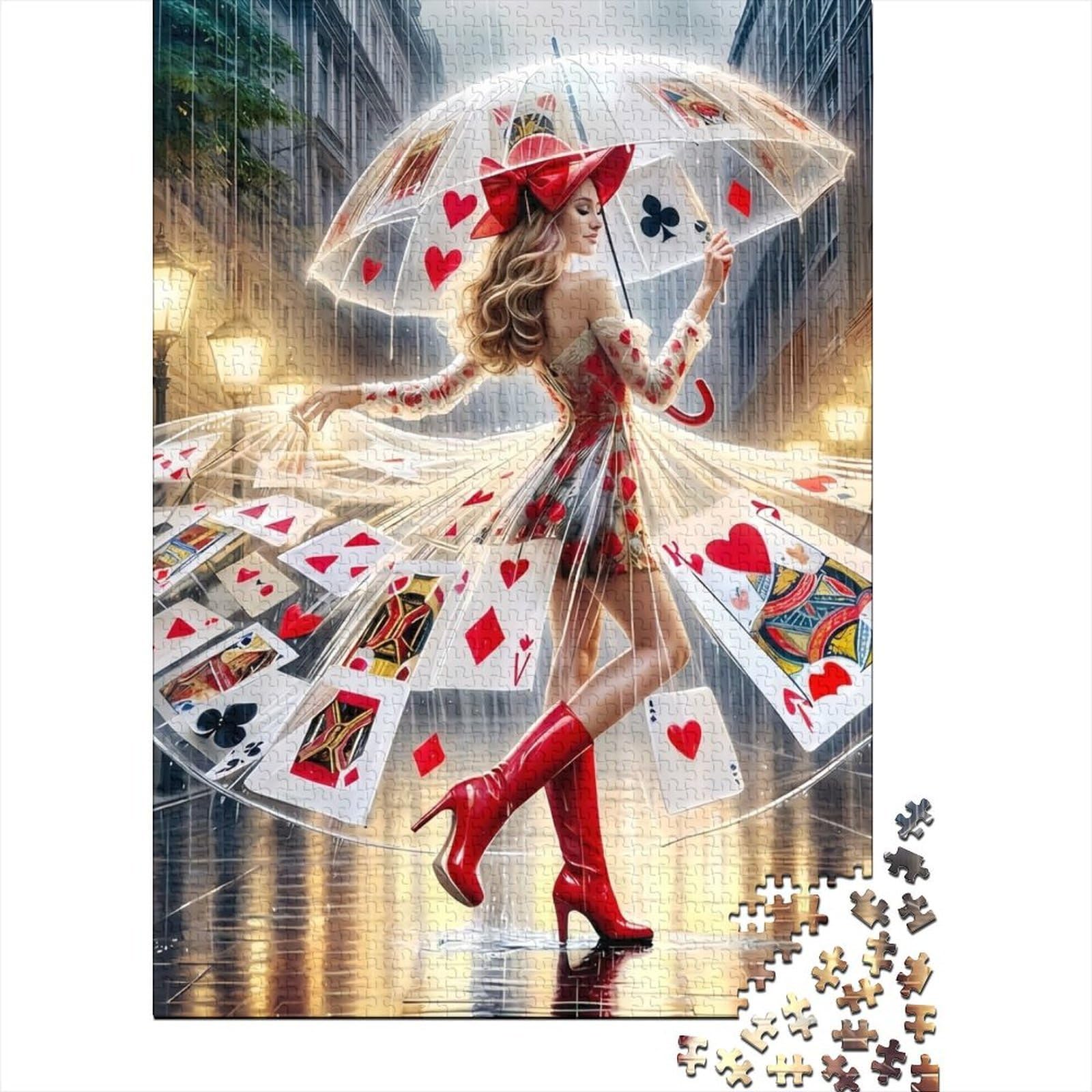 Cards Woman Street 1000pcs Jigsaw for Adults Gift