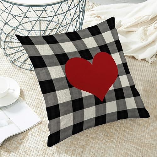 Miniatura 4 de AEIOAE Juego de 2 fundas de almohada de San Valentín de 18 x 18 pulgadas, fundas de cojín decorativas para el día de San Valentín, decoración de