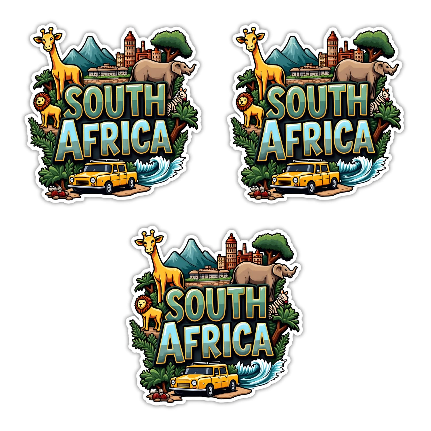 Naxon South Africa Country Theme Souvenir Wooden Fridge Magnet – 3x3 Inch Stylish Refrigerator Magnet for Kitchen & Home Décor | Travel Souvenir Gift | Fridge Decoration Magnet | Pack of 3-image-34