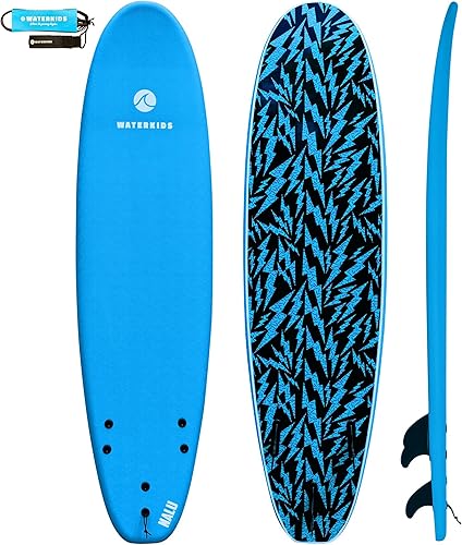 Miniatura 25 de WATERKIDS Kids Surfboard & Leash, Perfect for Learning How to Surf, Made for Kids,Soft Top for Beginners, Foam Surfboard Makes It Easy to Learn How