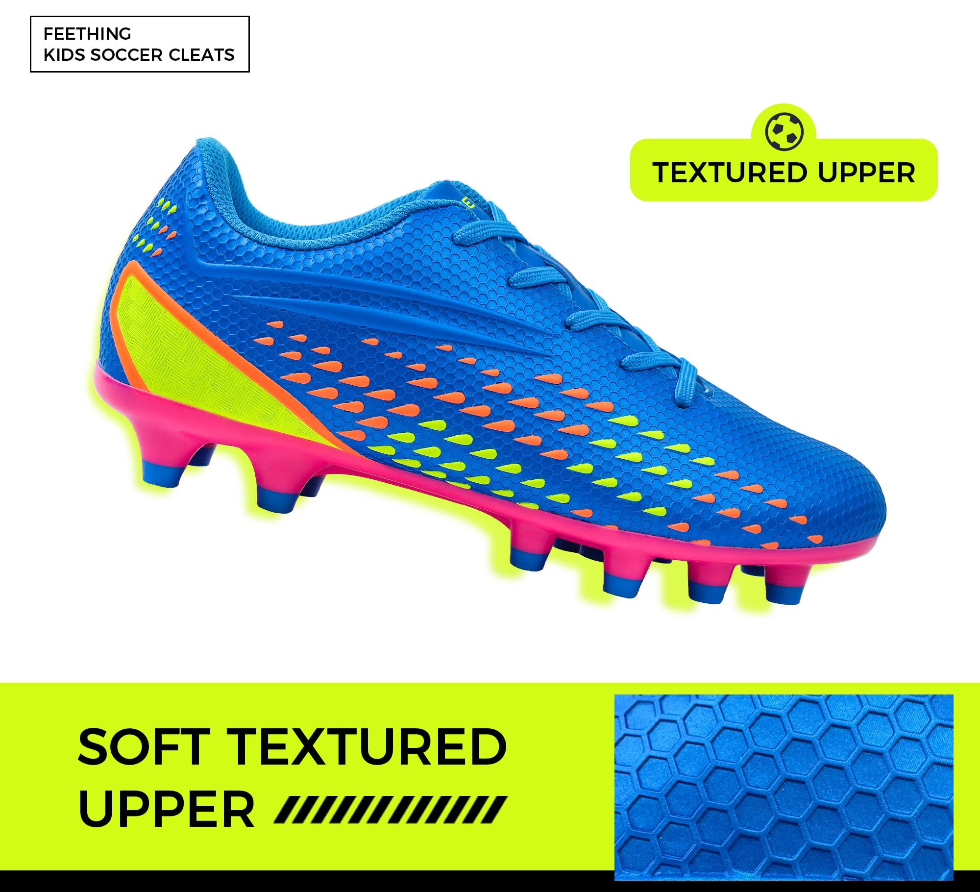 Chaussures de Football Légères pour Enfants Garçons Filles Antidérapantes