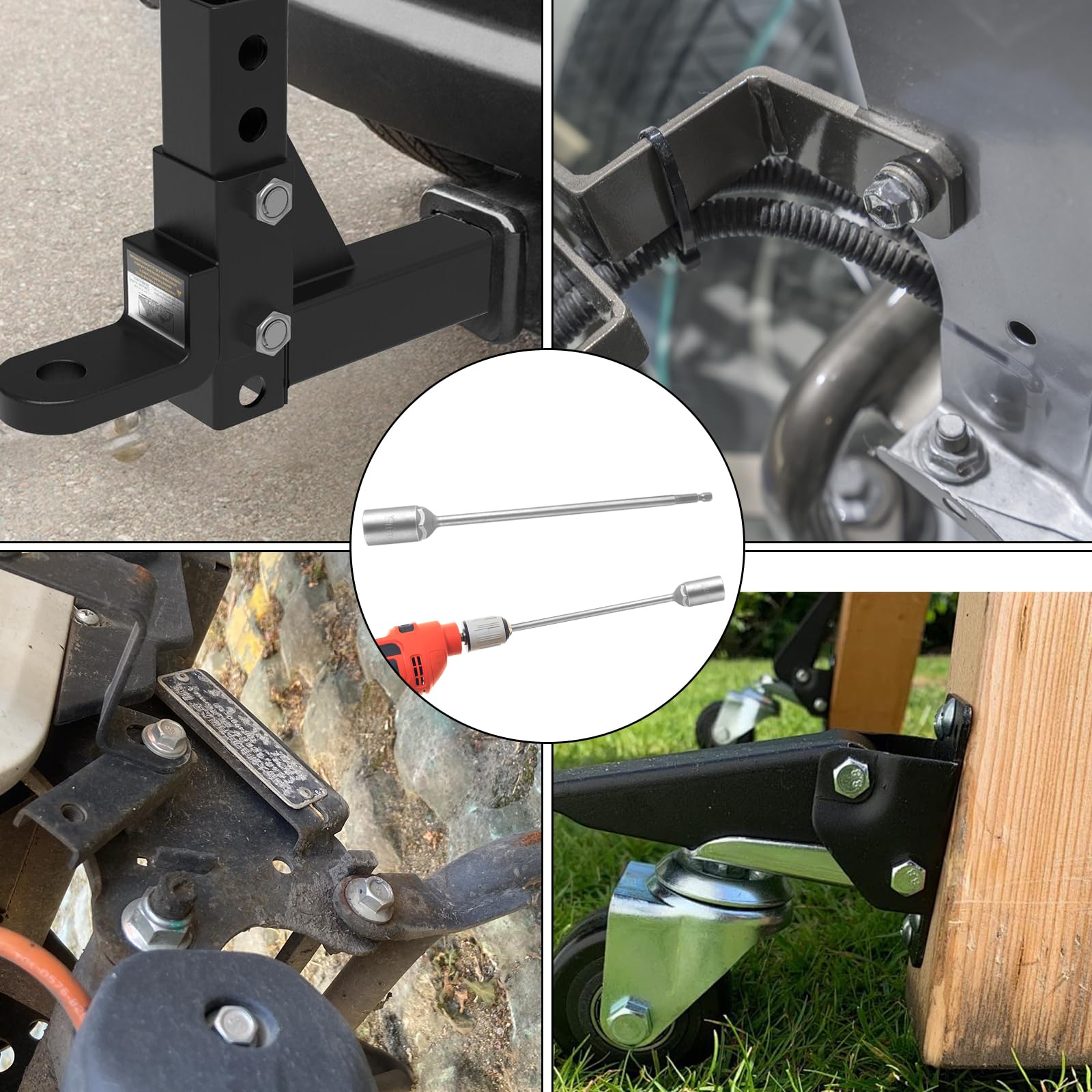 Manovella prolunga 19mm per avvitatore a batteria, 25cm, per martinetti caravan e camper, acciaio cromo vanadio