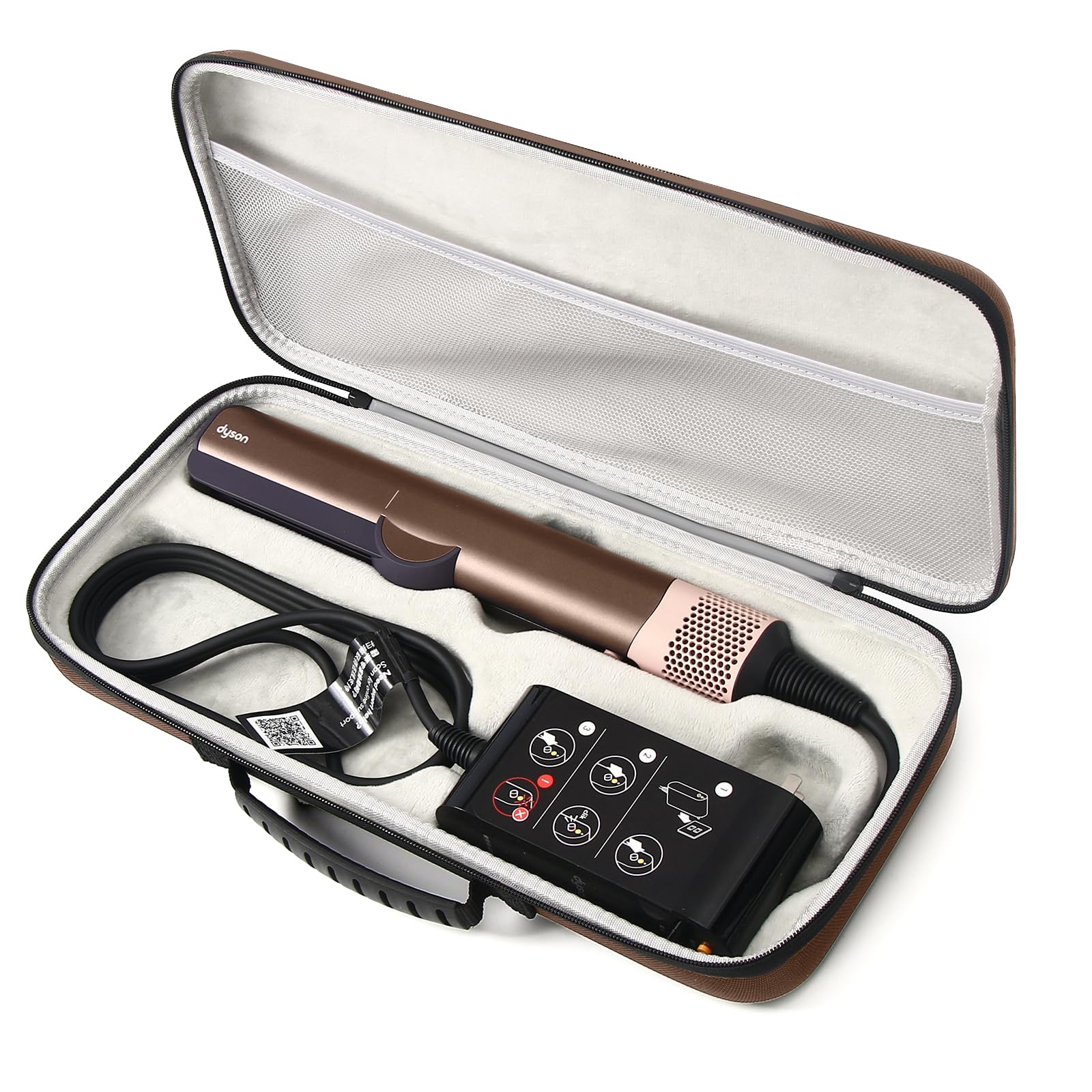 hard case compatible with dyson airstrait straightener carrying case for airstrait ht01 (brown)