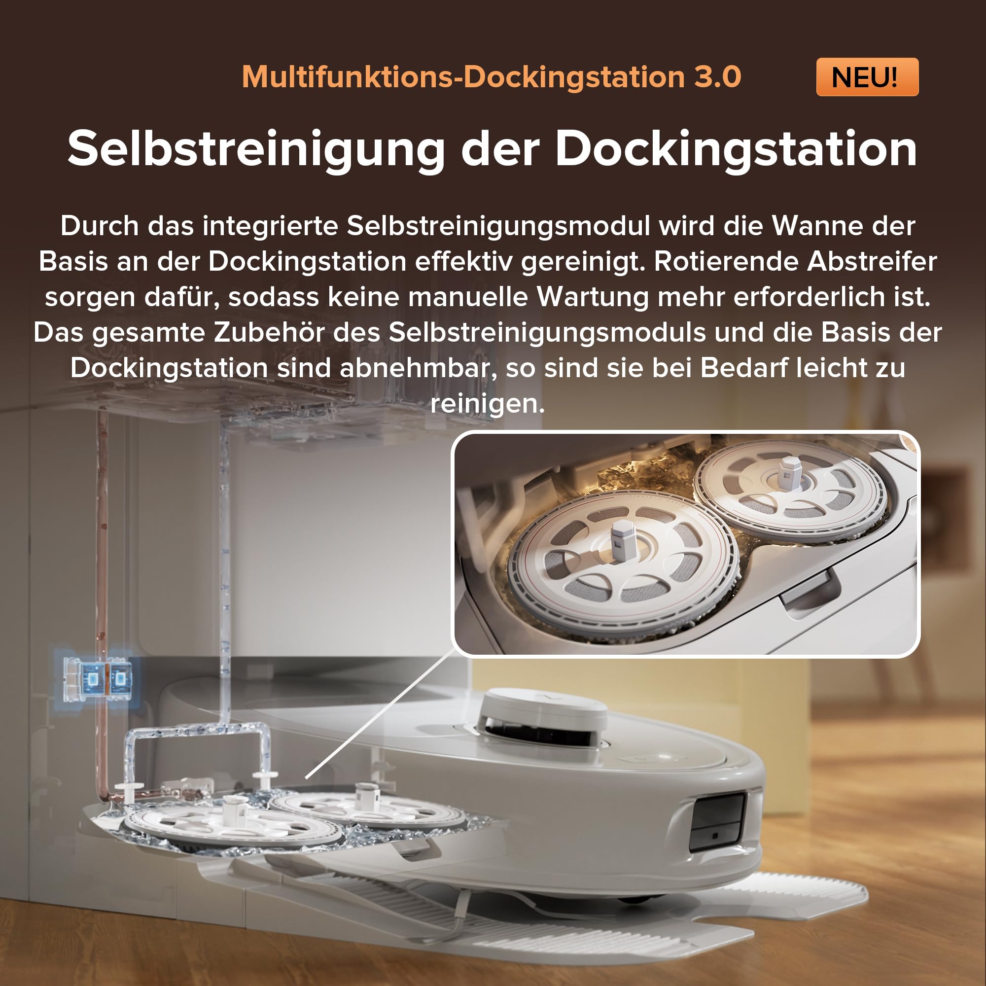 roborock Qrevo Master Saugroboter mit Wischfunktion&Hebarem Wischmopp, Saugkraft von 10.000 Pa, intelligenten Sprachassistenten, App-Steuerung (Weiß) (Generalüberholt)