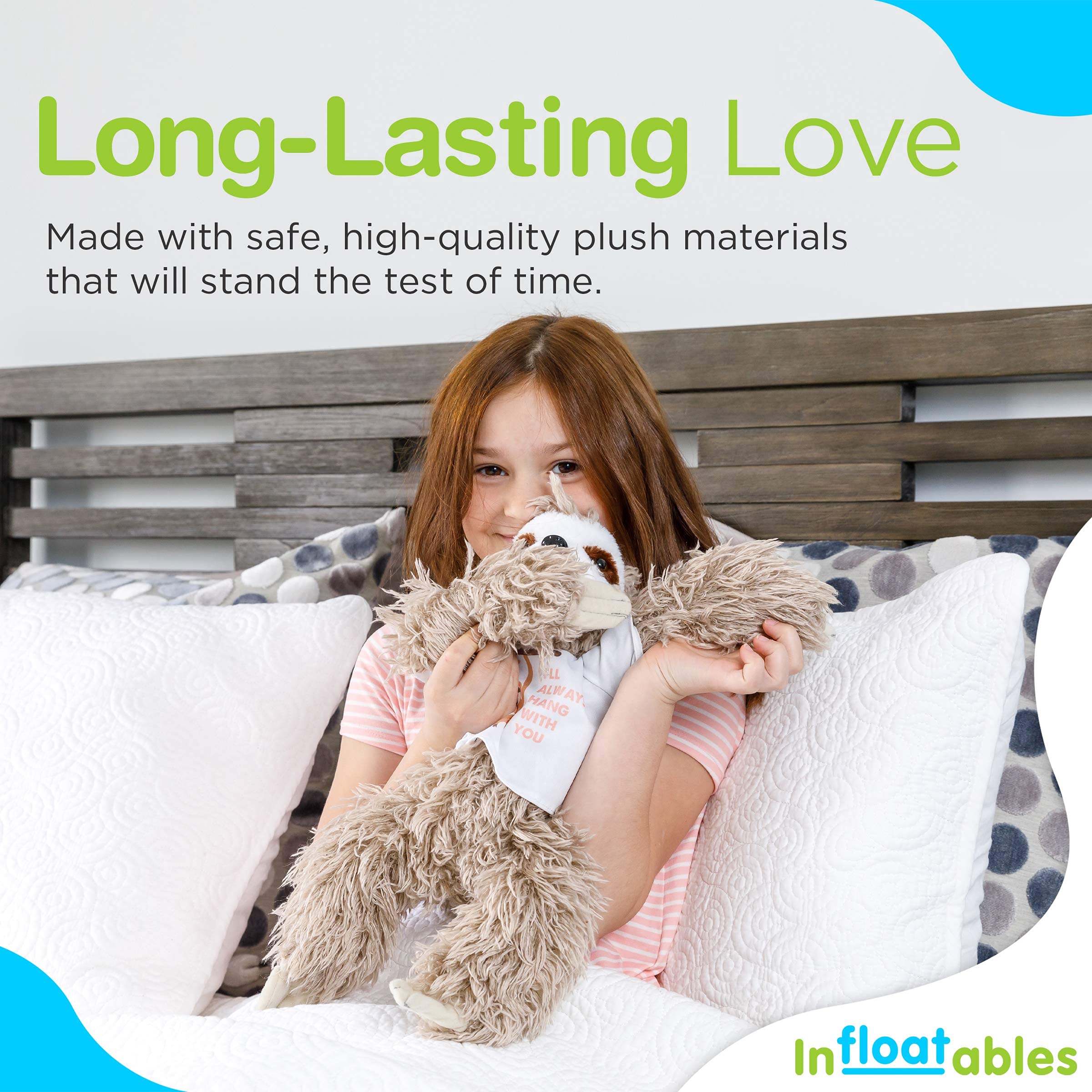 InFLOATables Sloth Stuffed Animal Giant ThreeToed Sloth Plush Soft