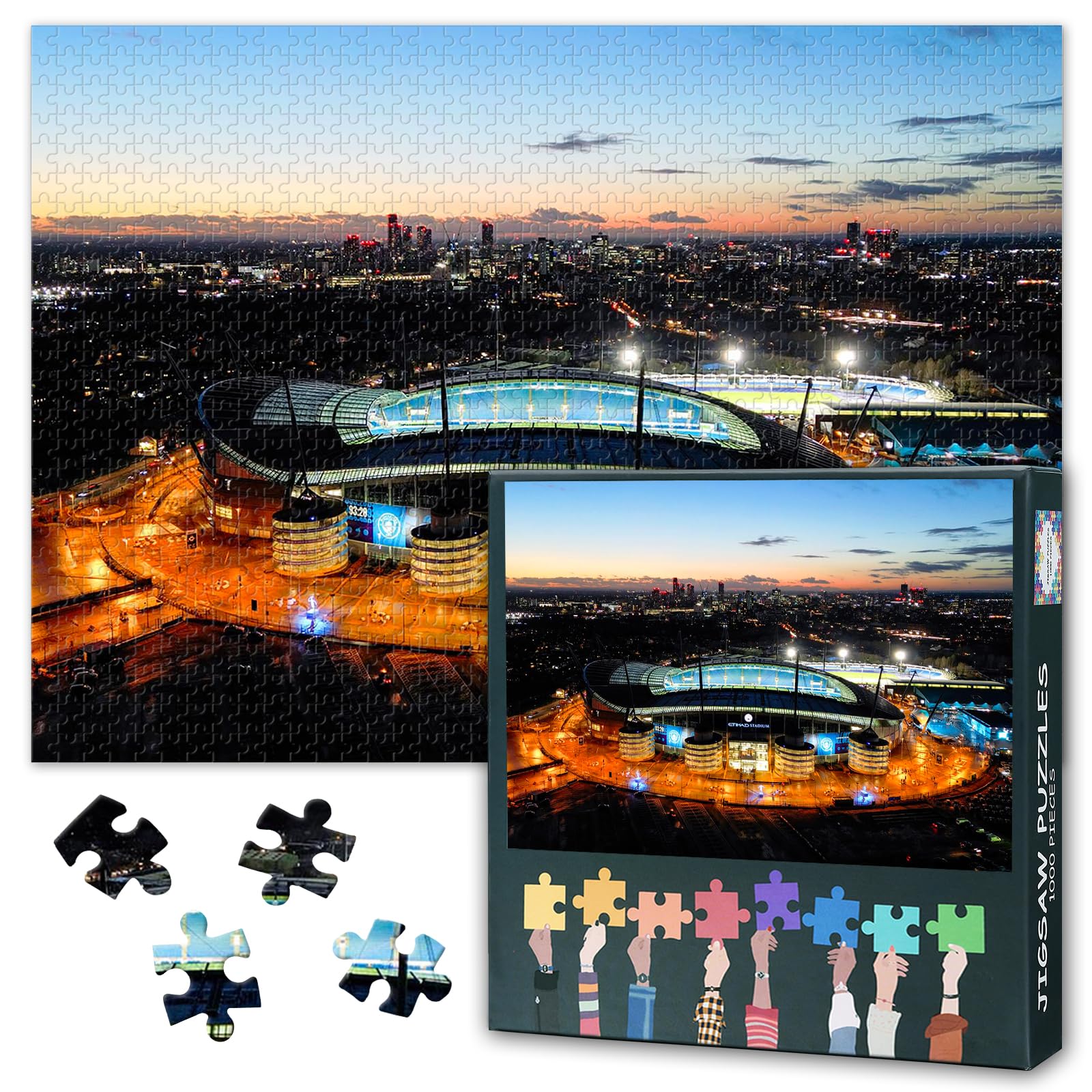 1000 Pieces Puzzles for Adults Jigsaw Puzzle Educational Games - 50x70cm Etihad Manchester City Stadium Painting Hard Difficult Challenging Gift