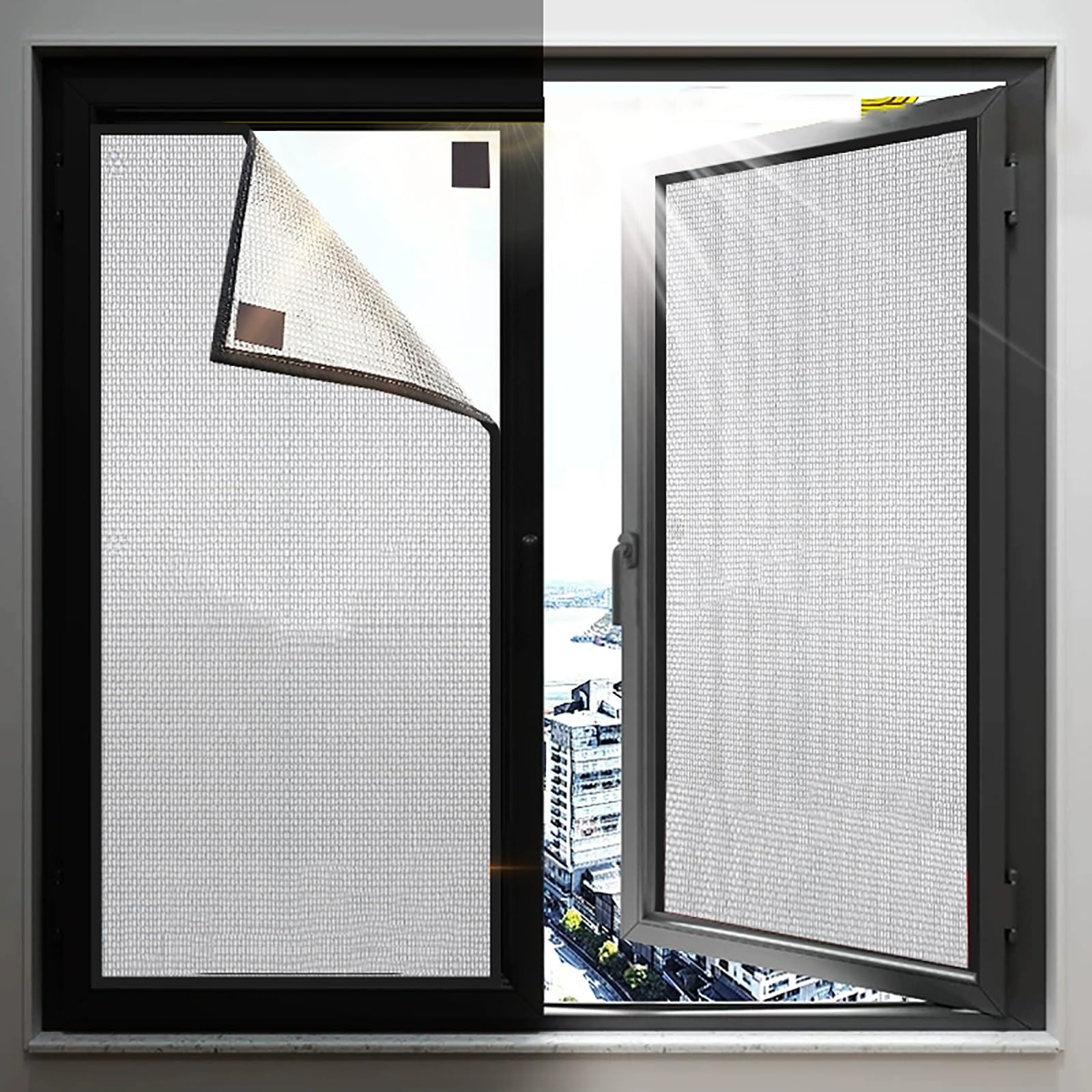 Kit d'isolation magnétique pour fenêtre avec film thermique hivernal imperméable