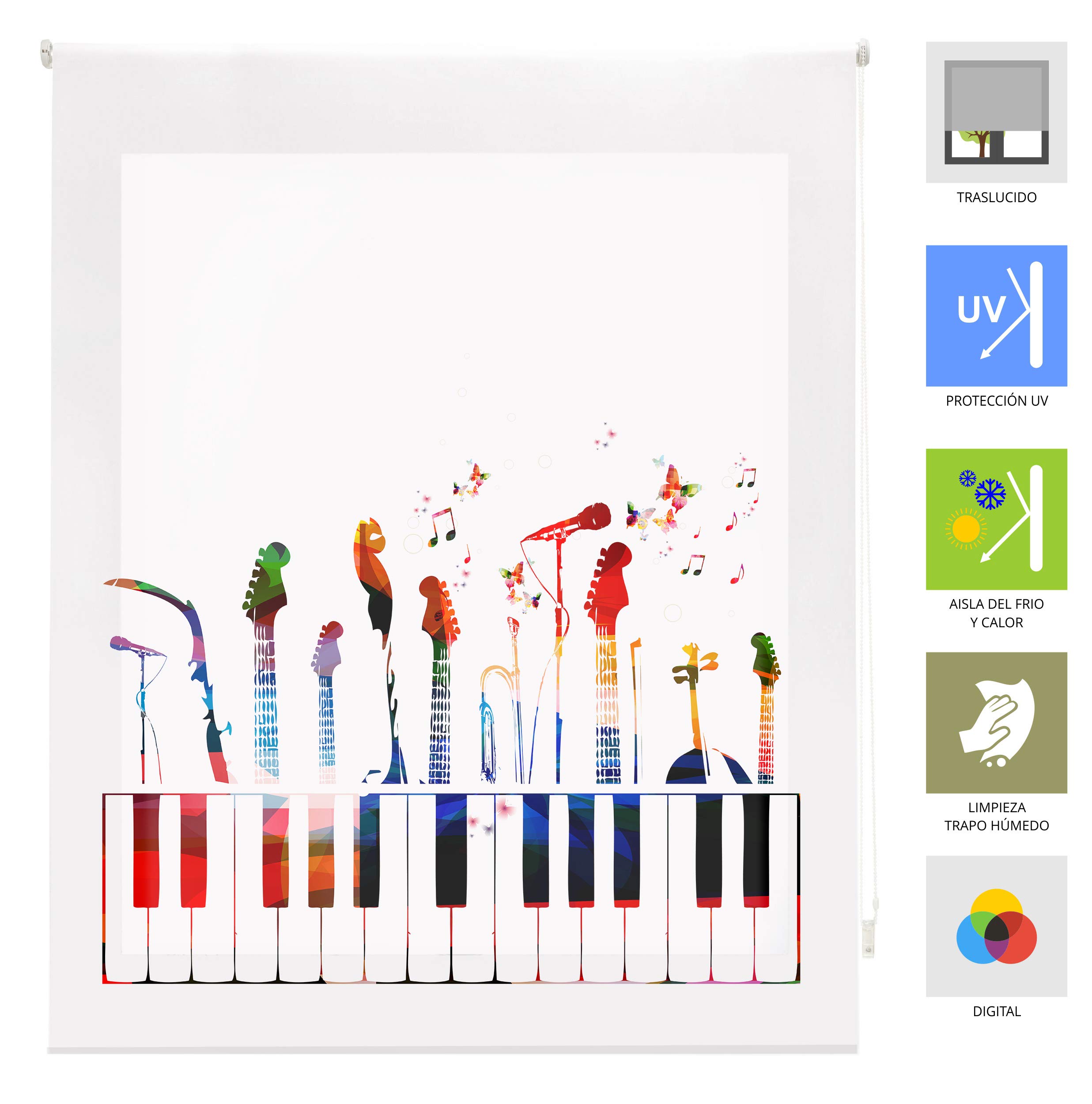 Blindecor Translucent Roller Blind 90 x 180 cm Multicoloured