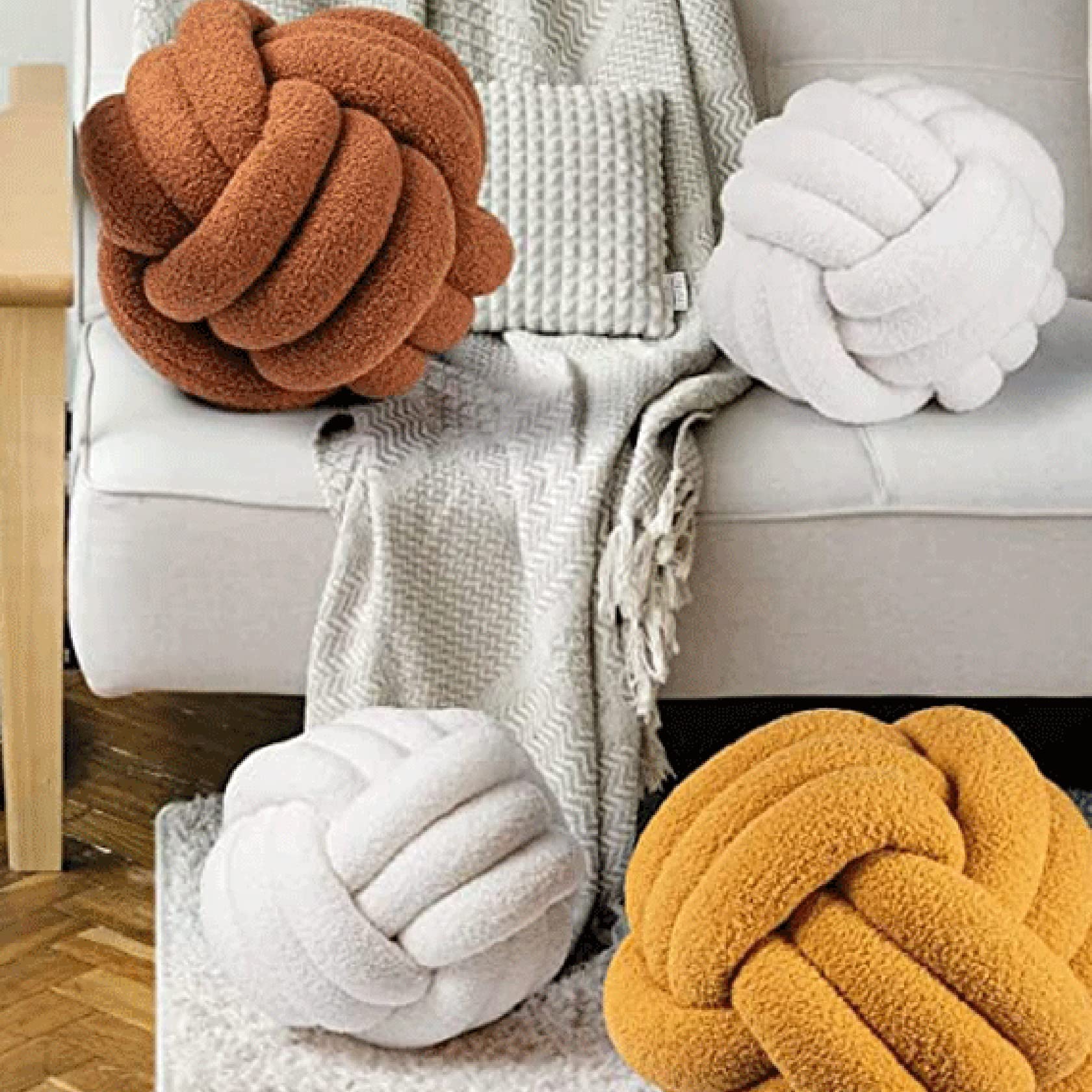 Tresse Peluche Oreiller Moelleux Coussin Noeud 4 Métres - Coussin Enfant Respirant Deco Salon Aesthetic Bedding