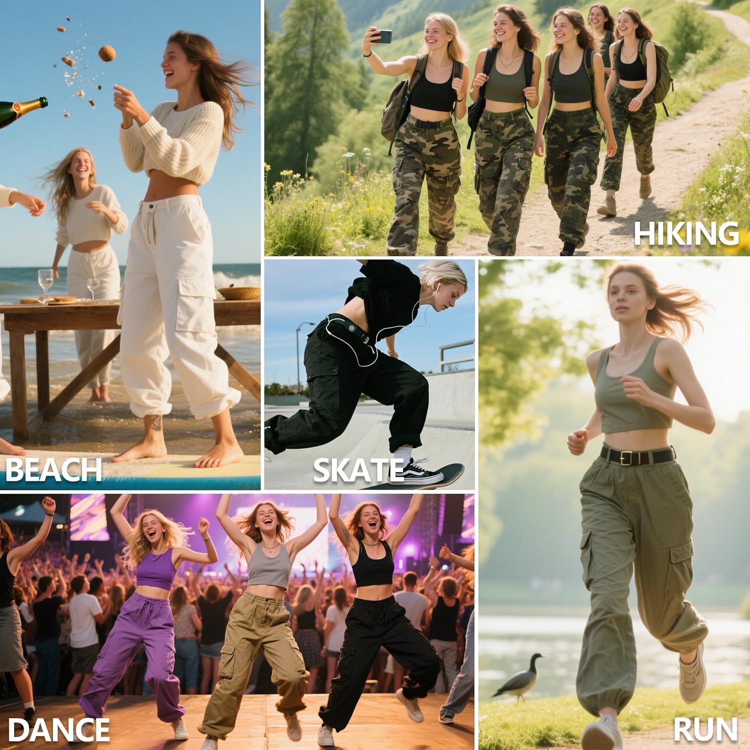 Cargo Pants Women Baggy Camo Tactical Pants Straight Leg Casual Y2K Work Trousers with 9 Pockets No Belt - Image 2