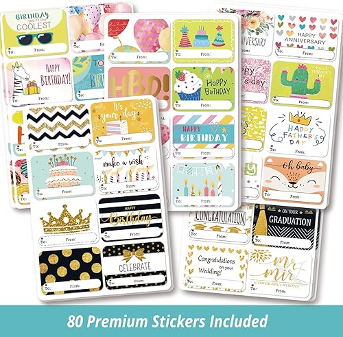 Miniatura 10 de party funny 24 cajas de regalo grandes blancas a granel con tapas y 80 calcomanías de papel de aluminio de Navidad para envolver ropa (batas,